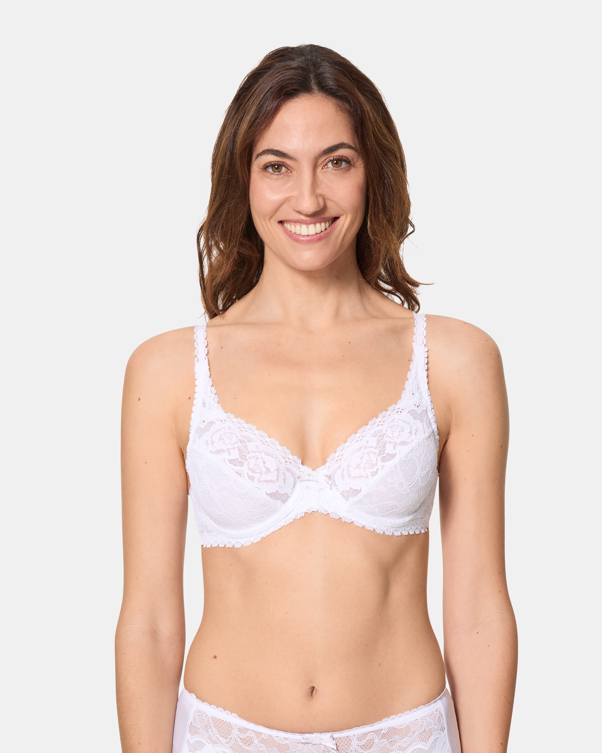 Sujetador con aro de encaje reciclado floral - Playtex - Blanco Blanco-1