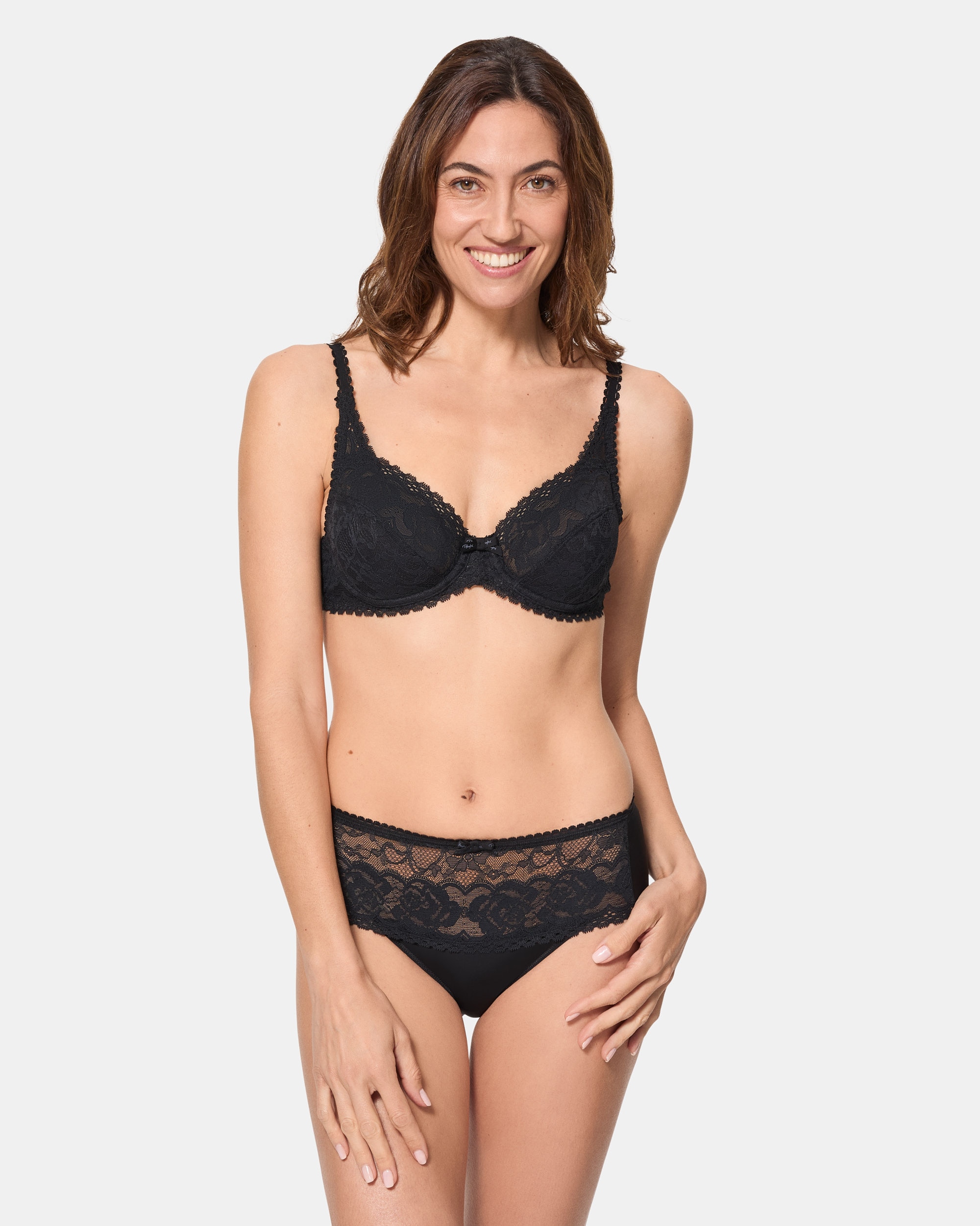 Sujetador con aro de encaje reciclado floral - Playtex - Negro Negro-3