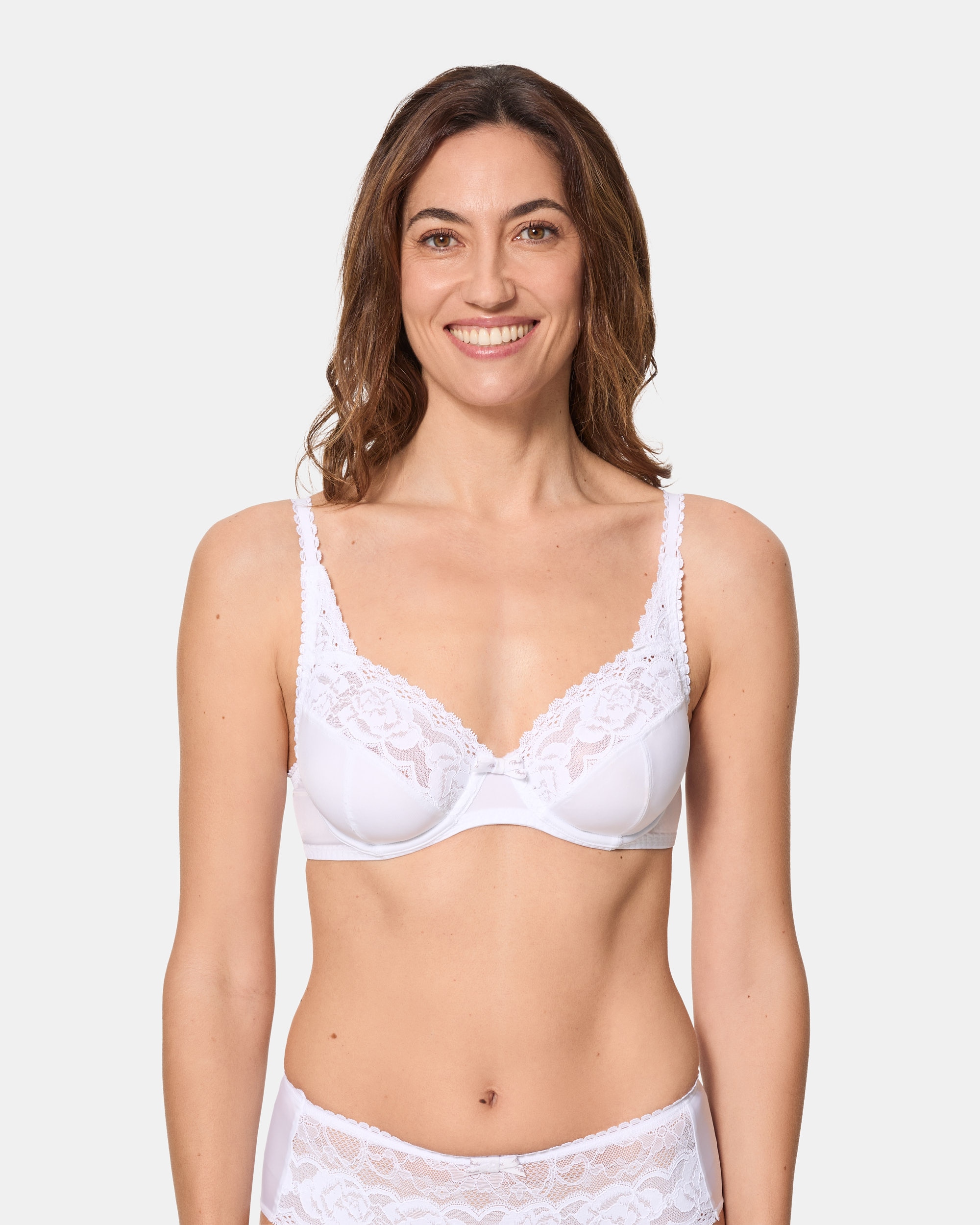Sujetador con aros de encaje reciclado y microfibra - Playtex - Blanco Blanco-1