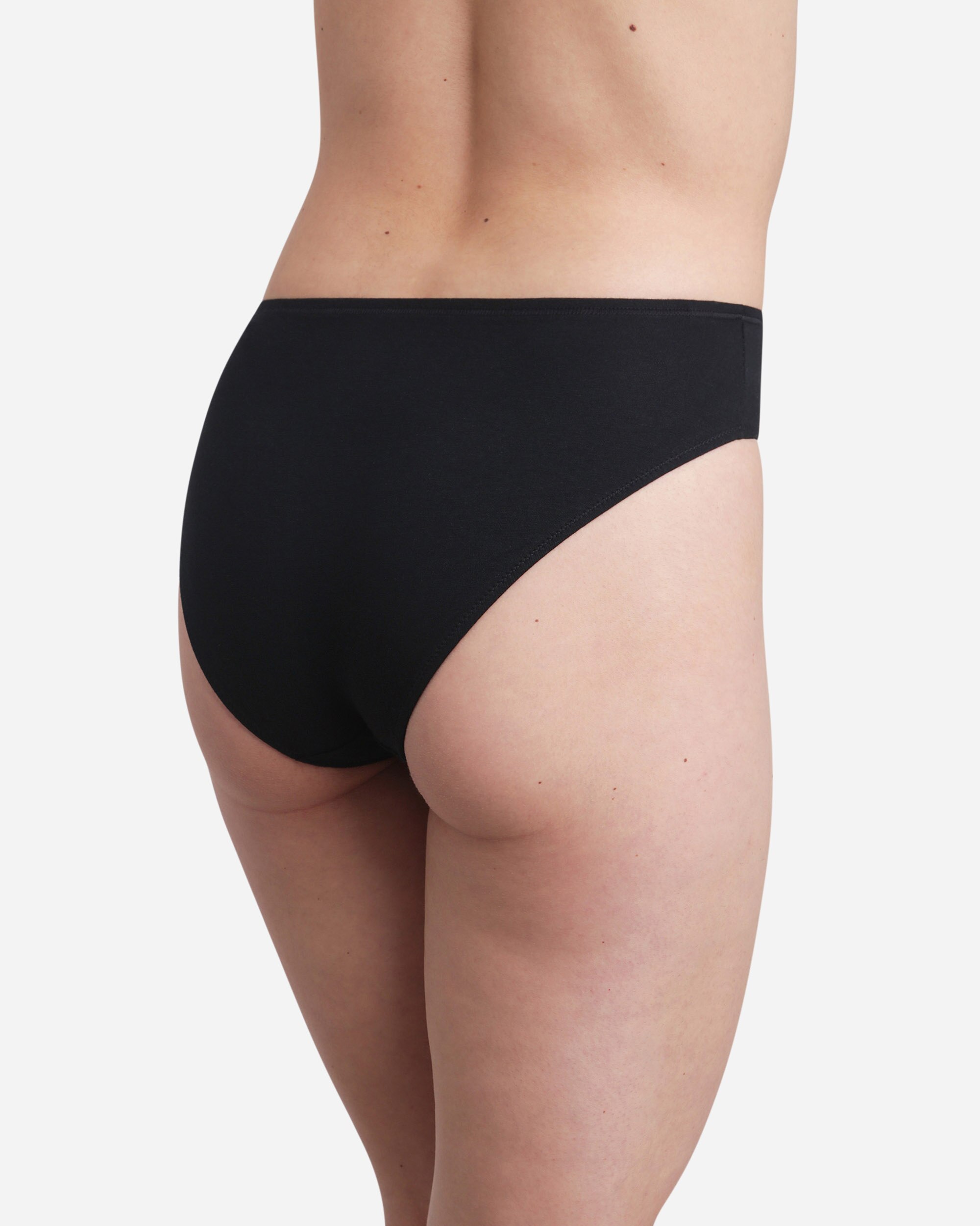 Bragas mini de algodón orgánico y satén - Playtex - Negro Negro-2