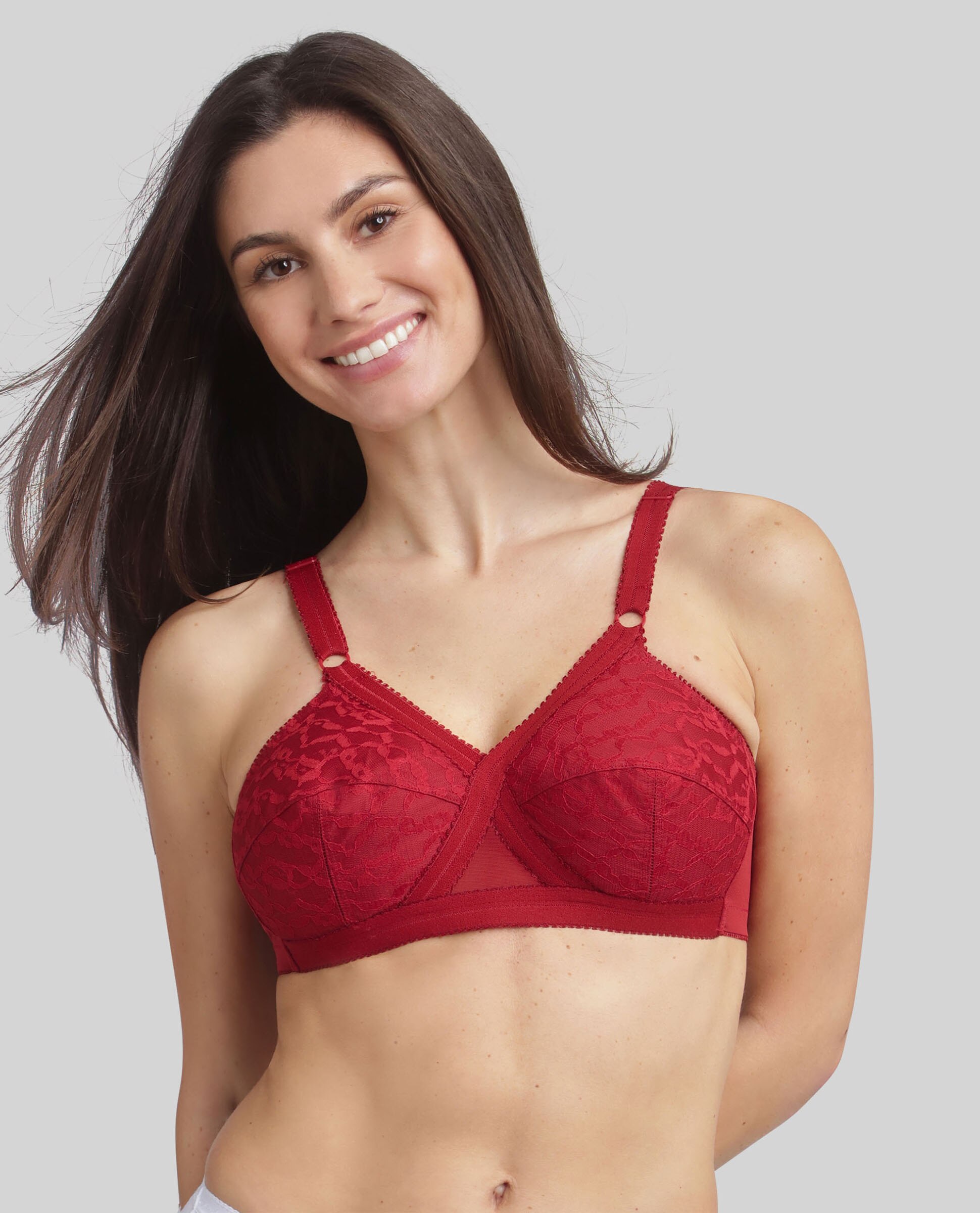 Sujetador sin aros cruzado mágico 556 - Playtex - Rojo Rojo-1
