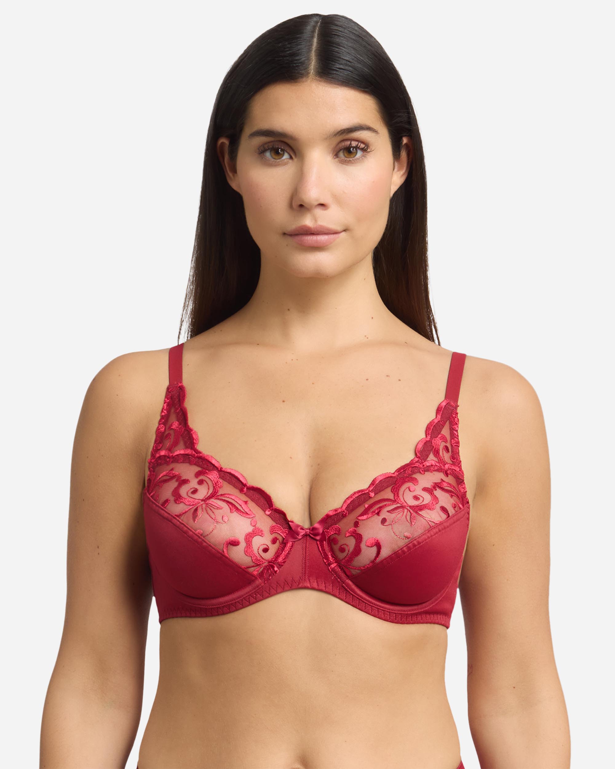 Imagen 1 de Sujetador con aros de microfibra y bordados - Playtex - Rojo Rojo