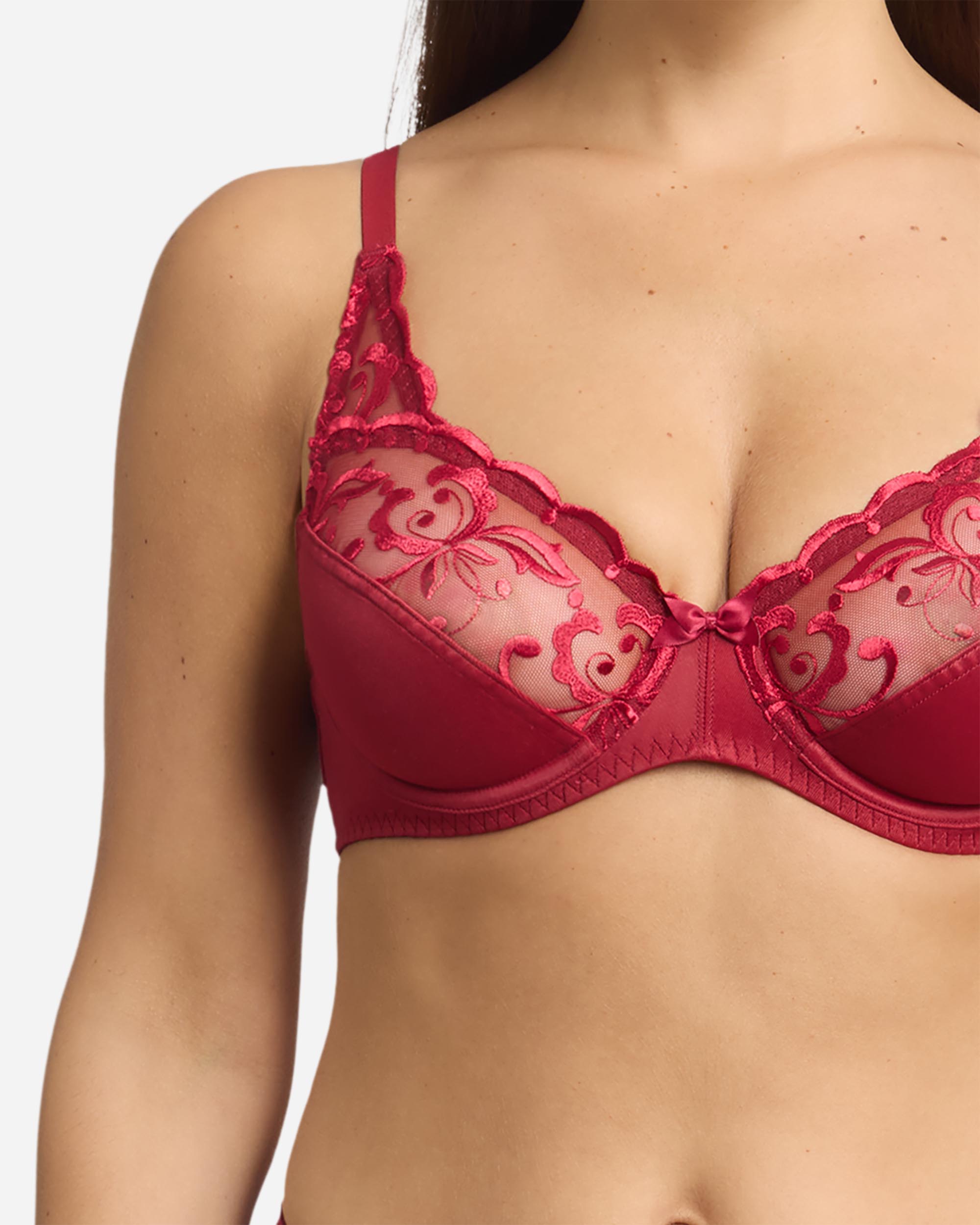 Imagen 3 de Sujetador con aros de microfibra y bordados - Playtex - Rojo Rojo