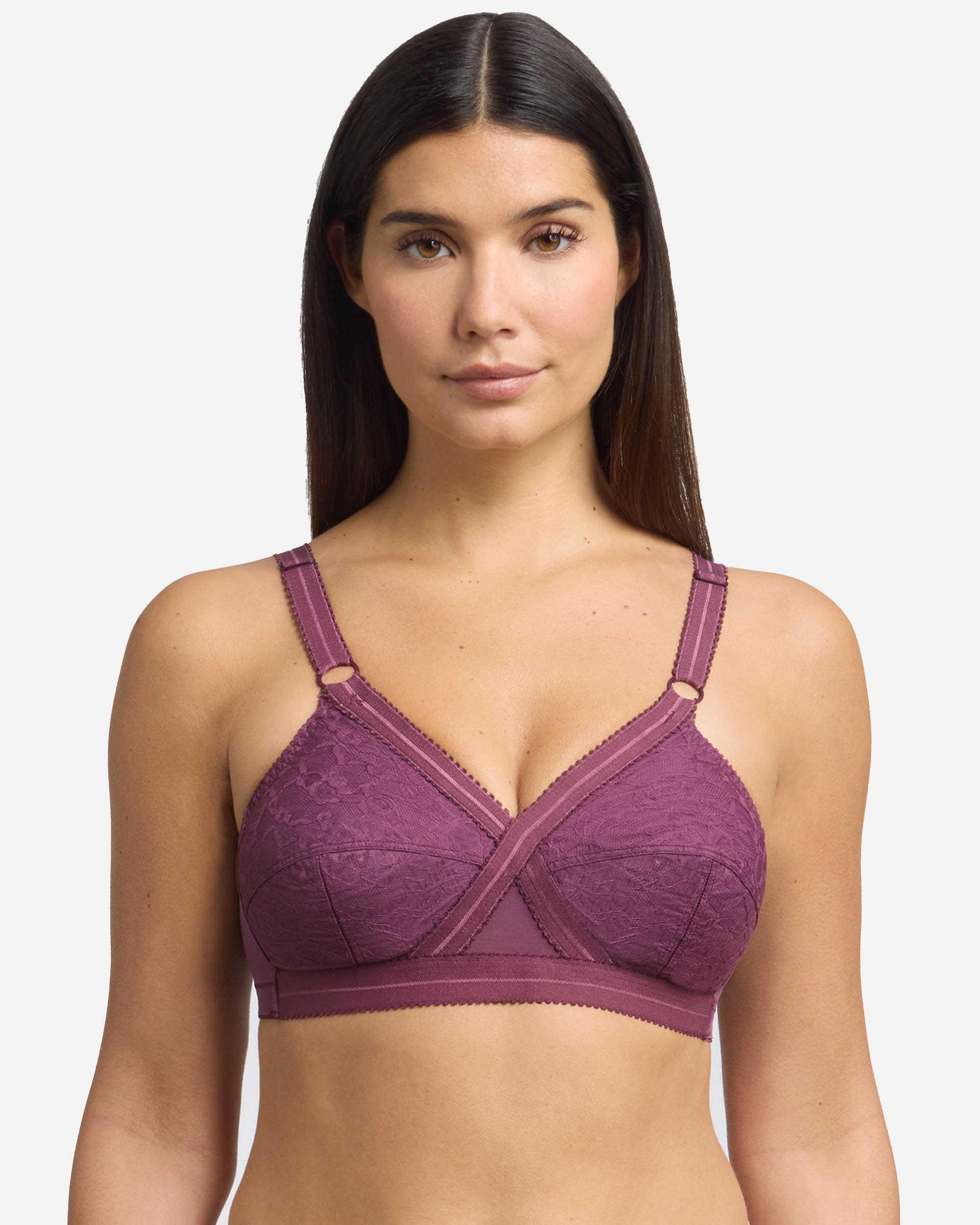 Sujetador sin aros cruzado mágico 556 - Playtex - Purpura Purpura-1