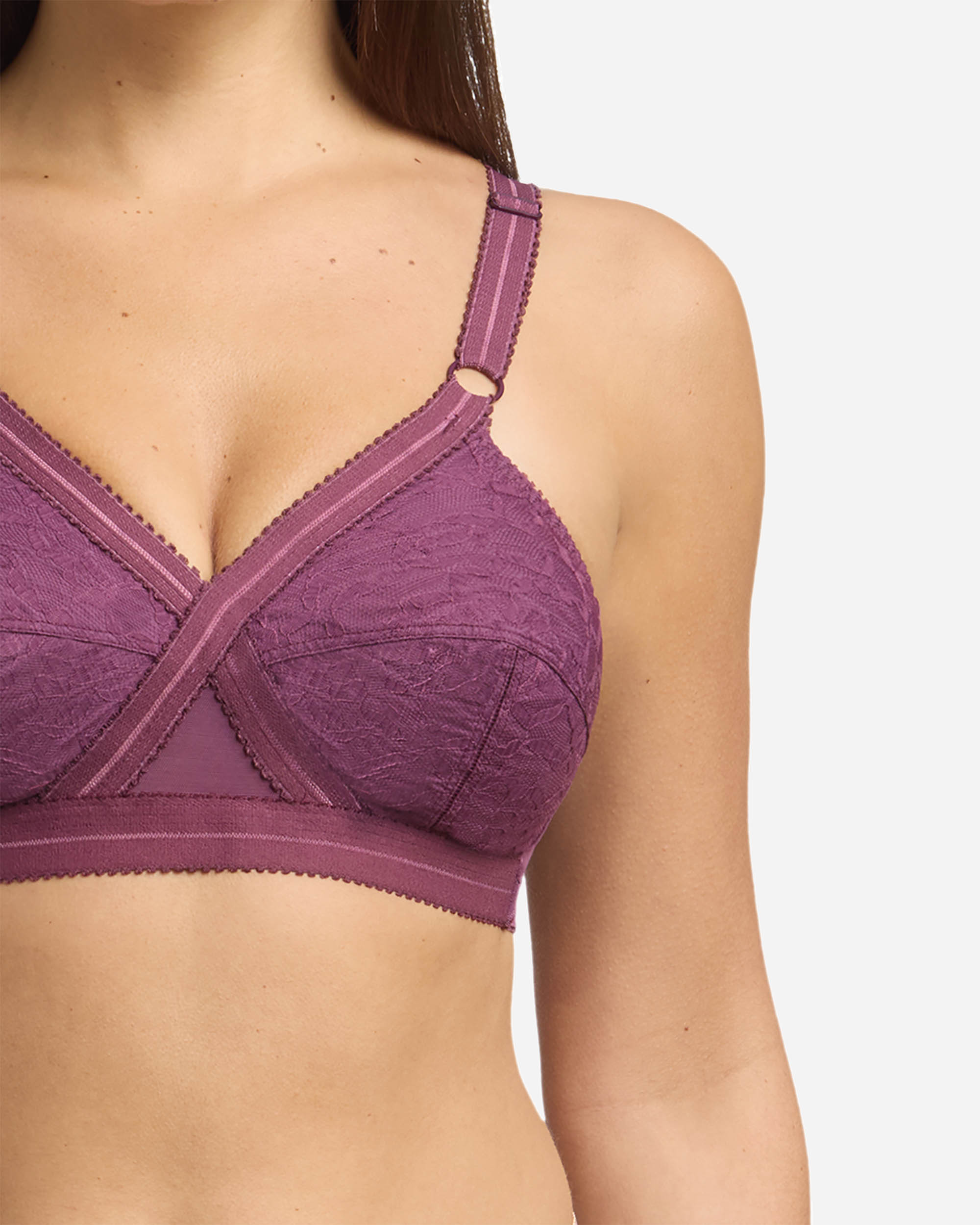 Sujetador sin aros cruzado mágico 556 - Playtex - Purpura Purpura-3