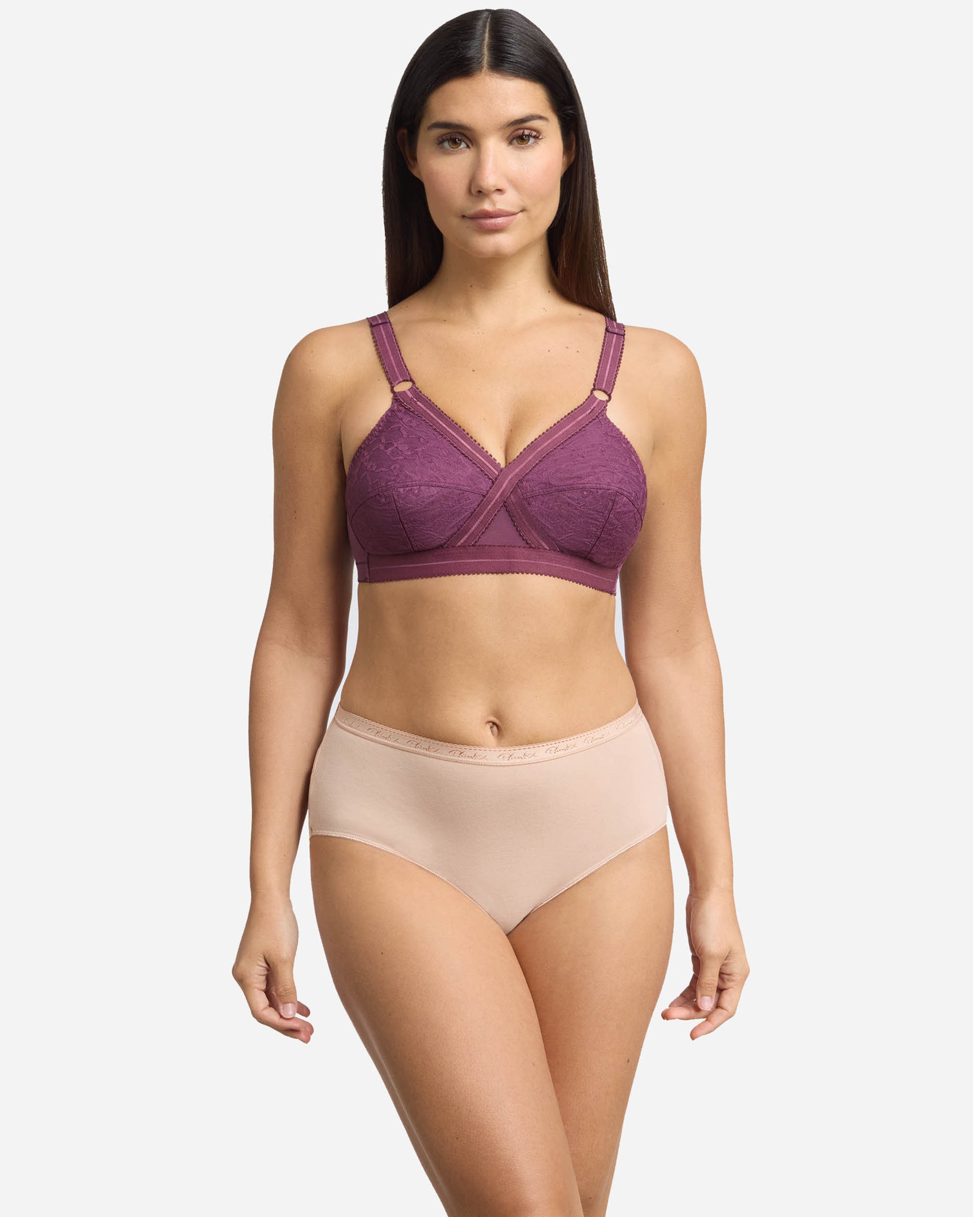 Sujetador sin aros cruzado mágico 556 - Playtex - Purpura Purpura-4
