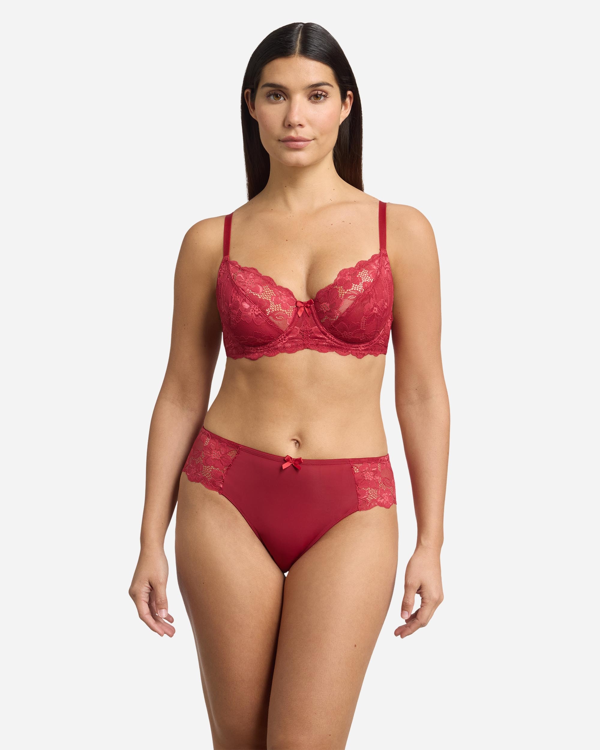 Sujetador con aros de encaje floral - Playtex - Rojo Rojo-4