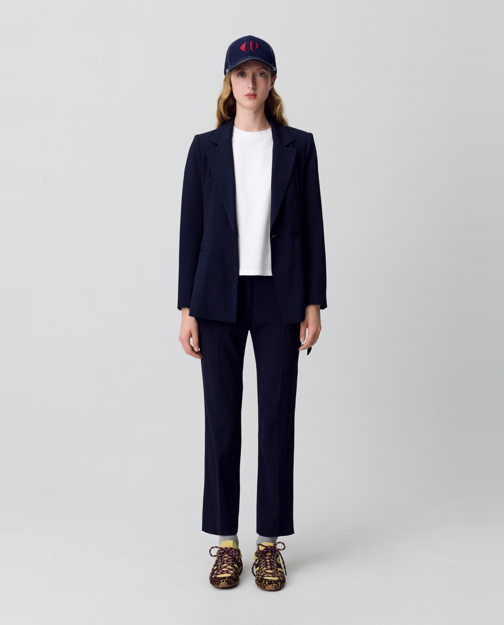 Chaqueta sastre de mujer entallada - Claudie Pierlot - Azul marino Azul marino-1