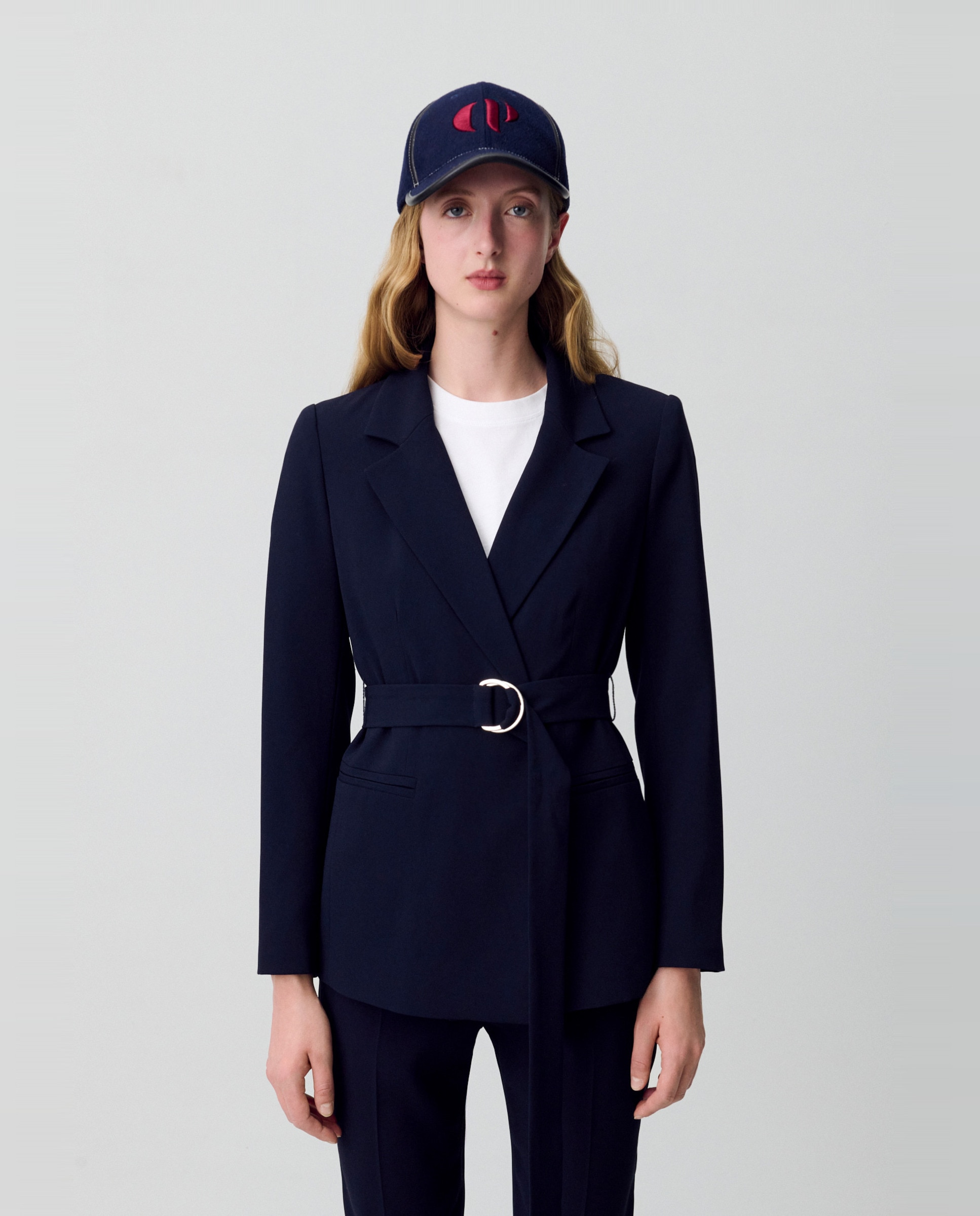 Chaqueta sastre de mujer entallada - Claudie Pierlot - Azul marino Azul marino-4