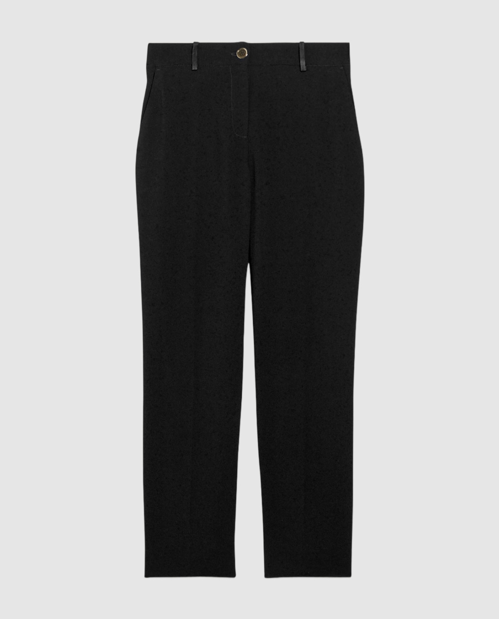 Pantalón recto de mujer de tiro medio con cremallera - Claudie Pierlot - Negro Negro-1