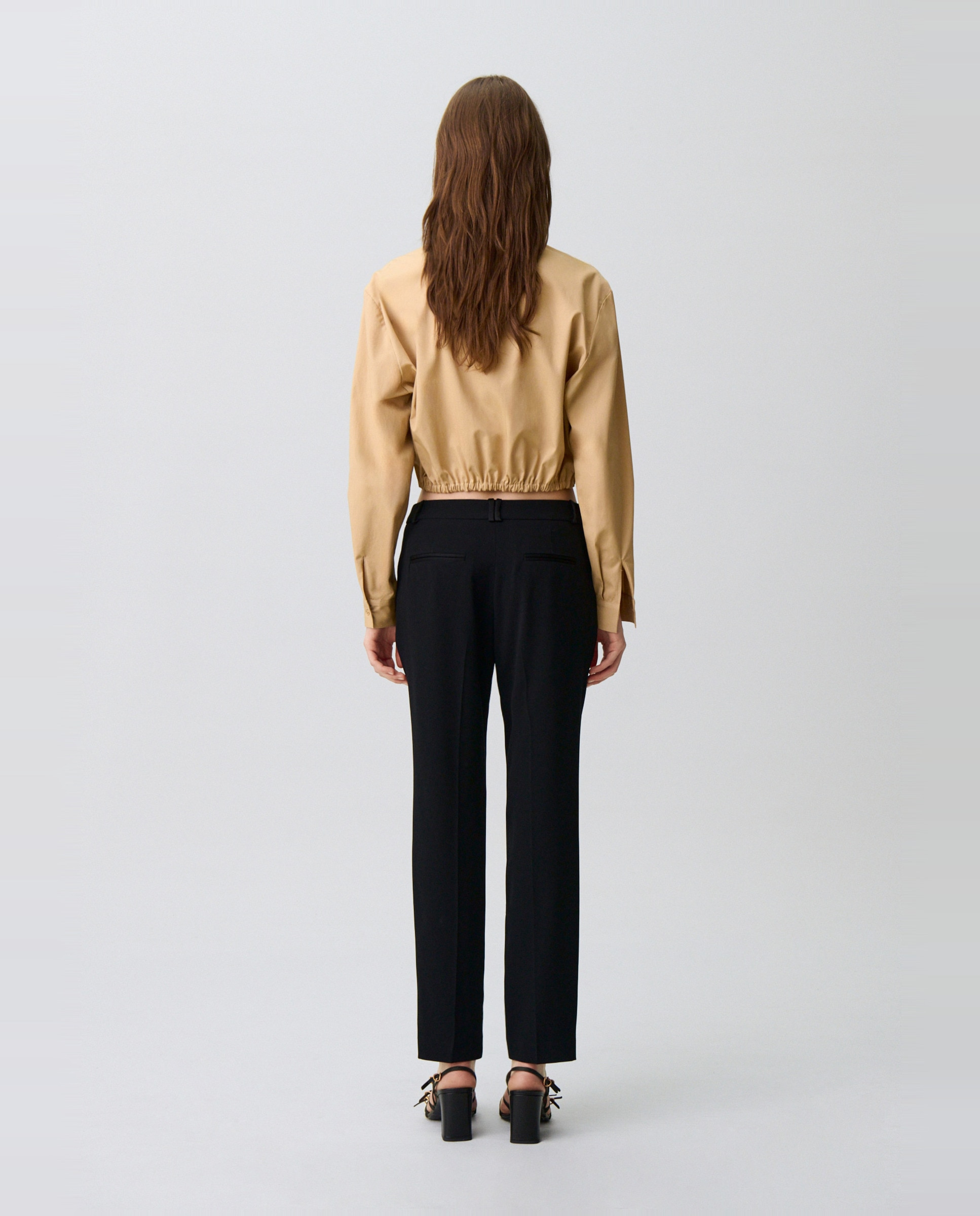 Pantalón recto de mujer de tiro medio con cremallera - Claudie Pierlot - Negro Negro-5