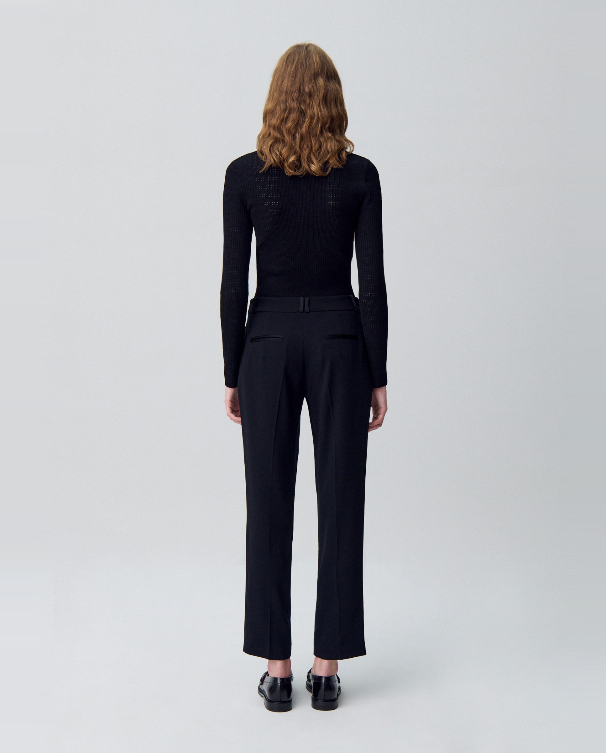 Pantalón recto de mujer de tiro medio con cremallera - Claudie Pierlot - Negro Negro-6