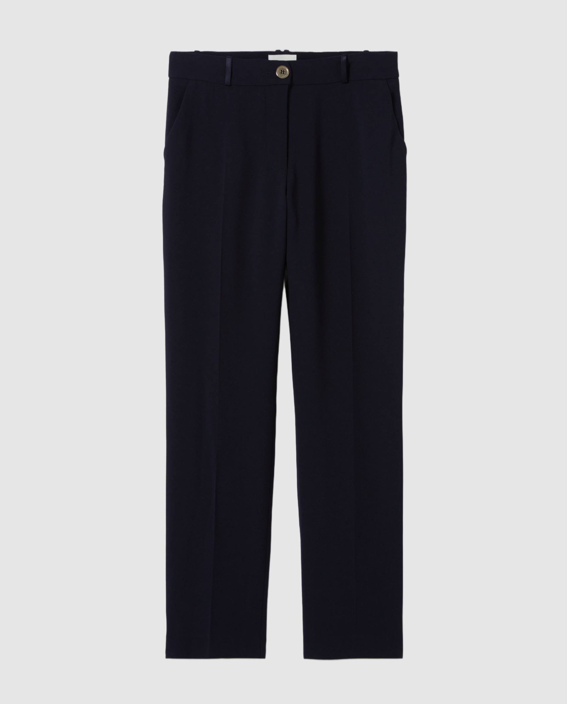 Pantalón recto de mujer de tiro medio con cremallera - Claudie Pierlot - Azul marino Azul marino-1