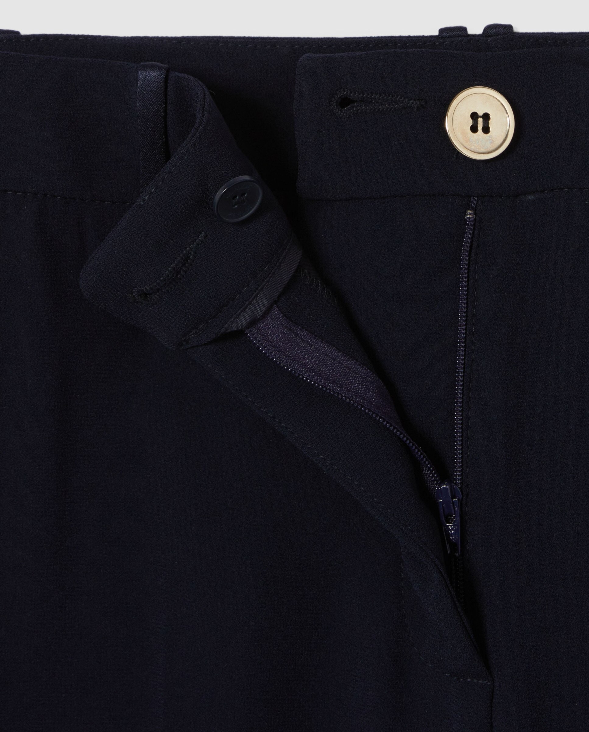 Pantalón recto de mujer de tiro medio con cremallera - Claudie Pierlot - Azul marino Azul marino-6