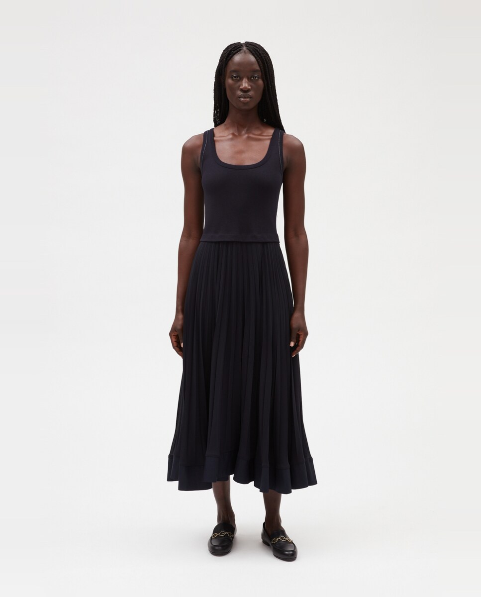 Vestido midi sin mangas con falda plisada · Claudie Pierlot · El