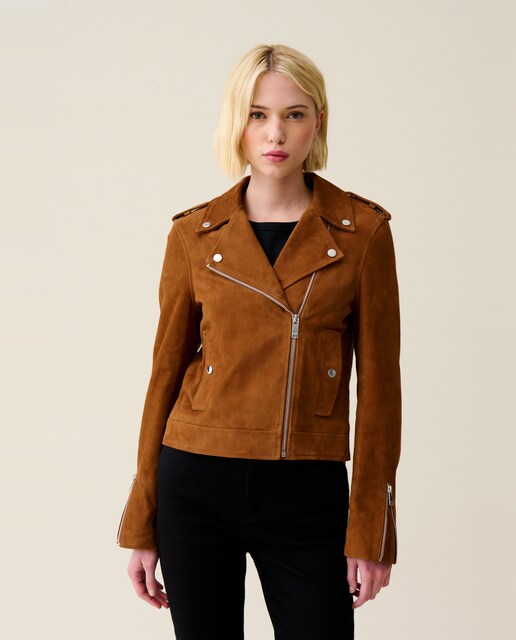 Imagen 0 de Chaqueta de mujer biker de ante