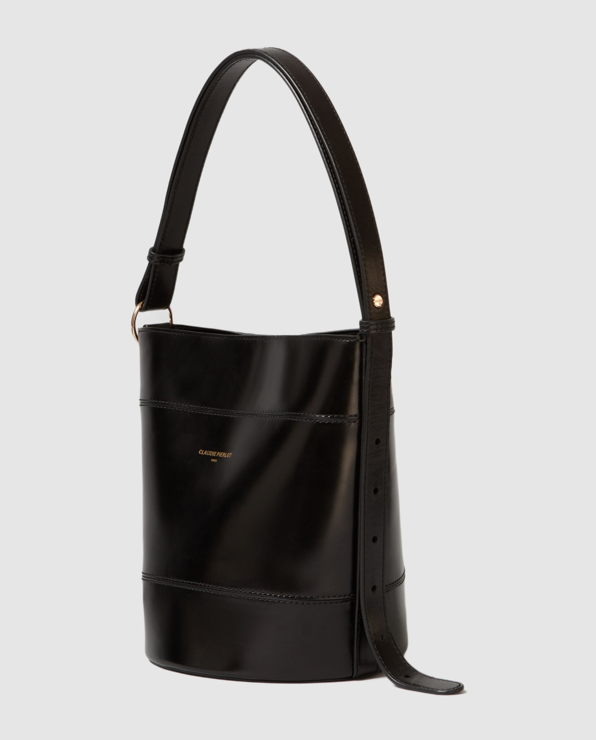 Bolso de mano de cuero tipo saco - Claudie Pierlot - Negro Negro-5