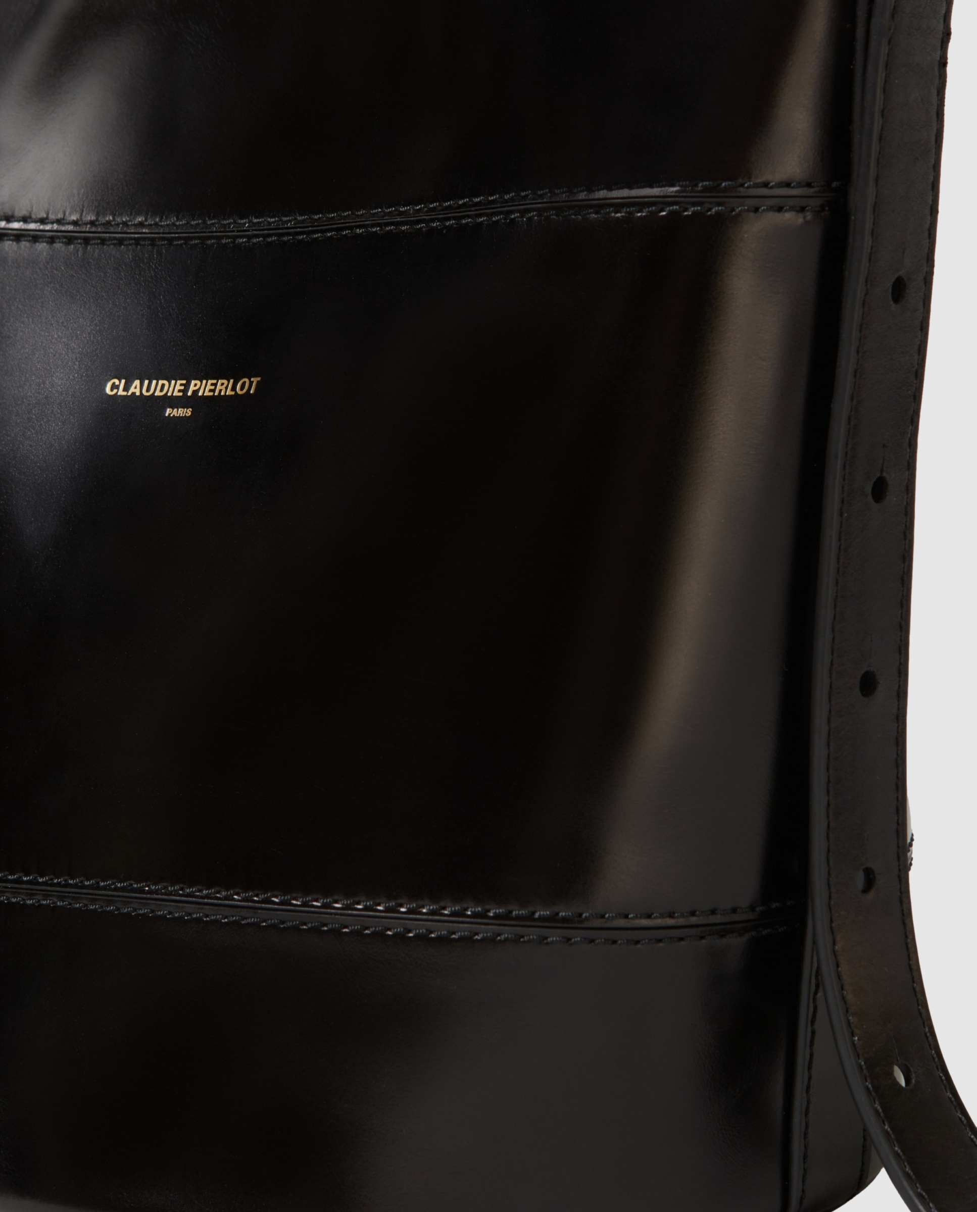 Bolso de mano de cuero tipo saco - Claudie Pierlot - Negro Negro-3