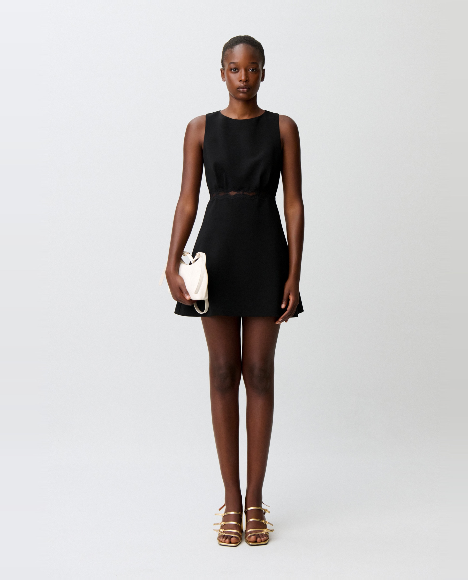 Vestido corto con encaje y espalda descubierta - Claudie Pierlot - Negro Negro-1