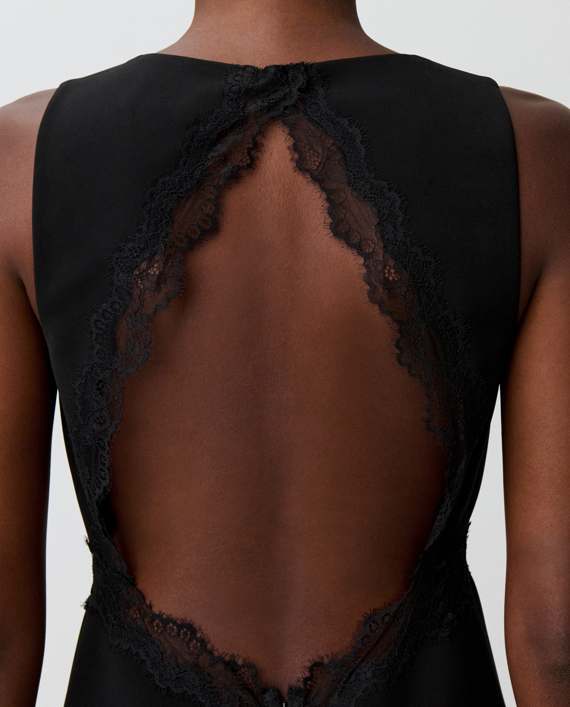 Vestido corto con encaje y espalda descubierta - Claudie Pierlot - Negro Negro-4