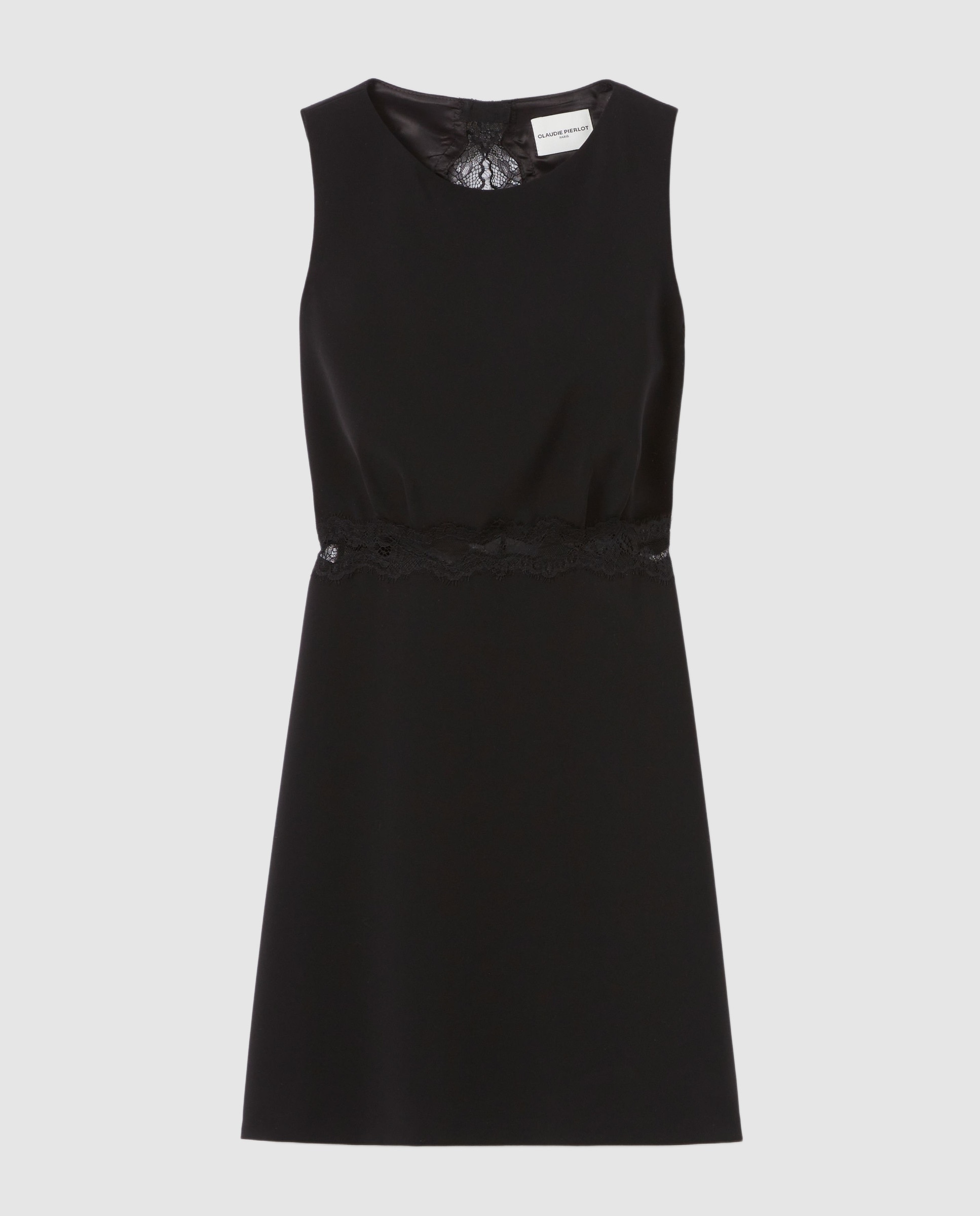 Vestido corto con encaje y espalda descubierta - Claudie Pierlot - Negro Negro-7