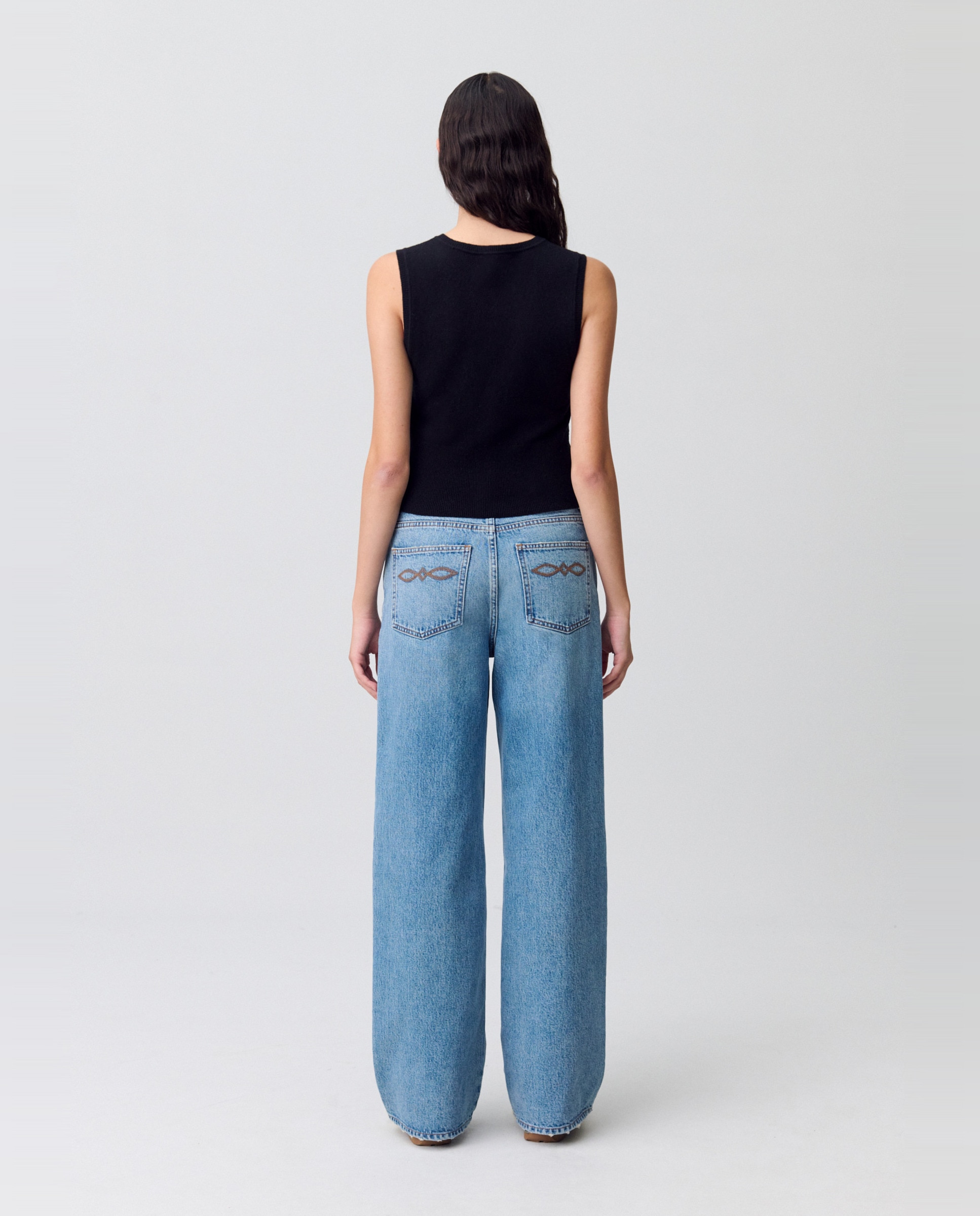 Cárdigan de punto de mujer sin mangas con botones - Claudie Pierlot - Negro Negro-2