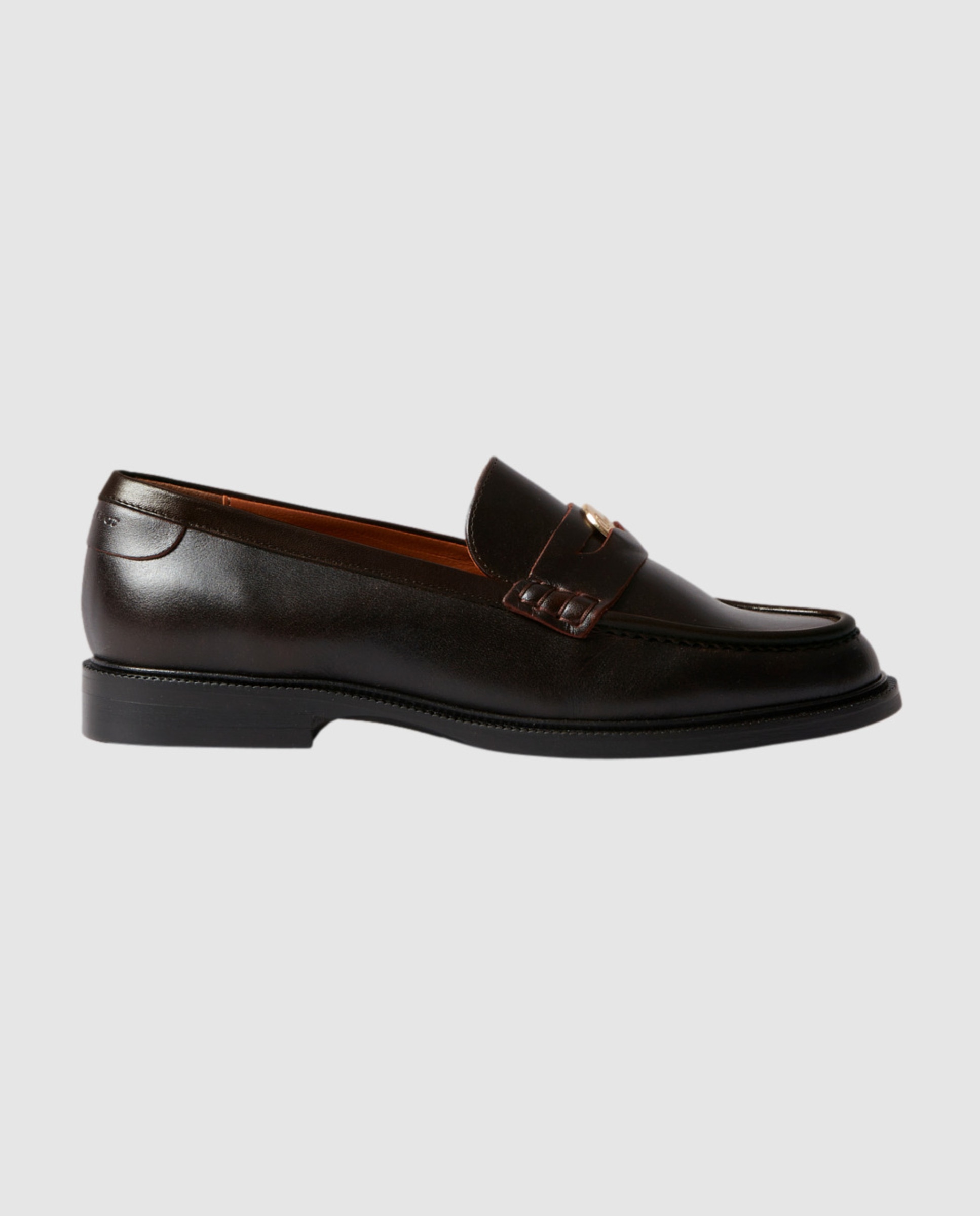 Claudie Pierlot - Mocasines de mujer de cuero color chocolate.