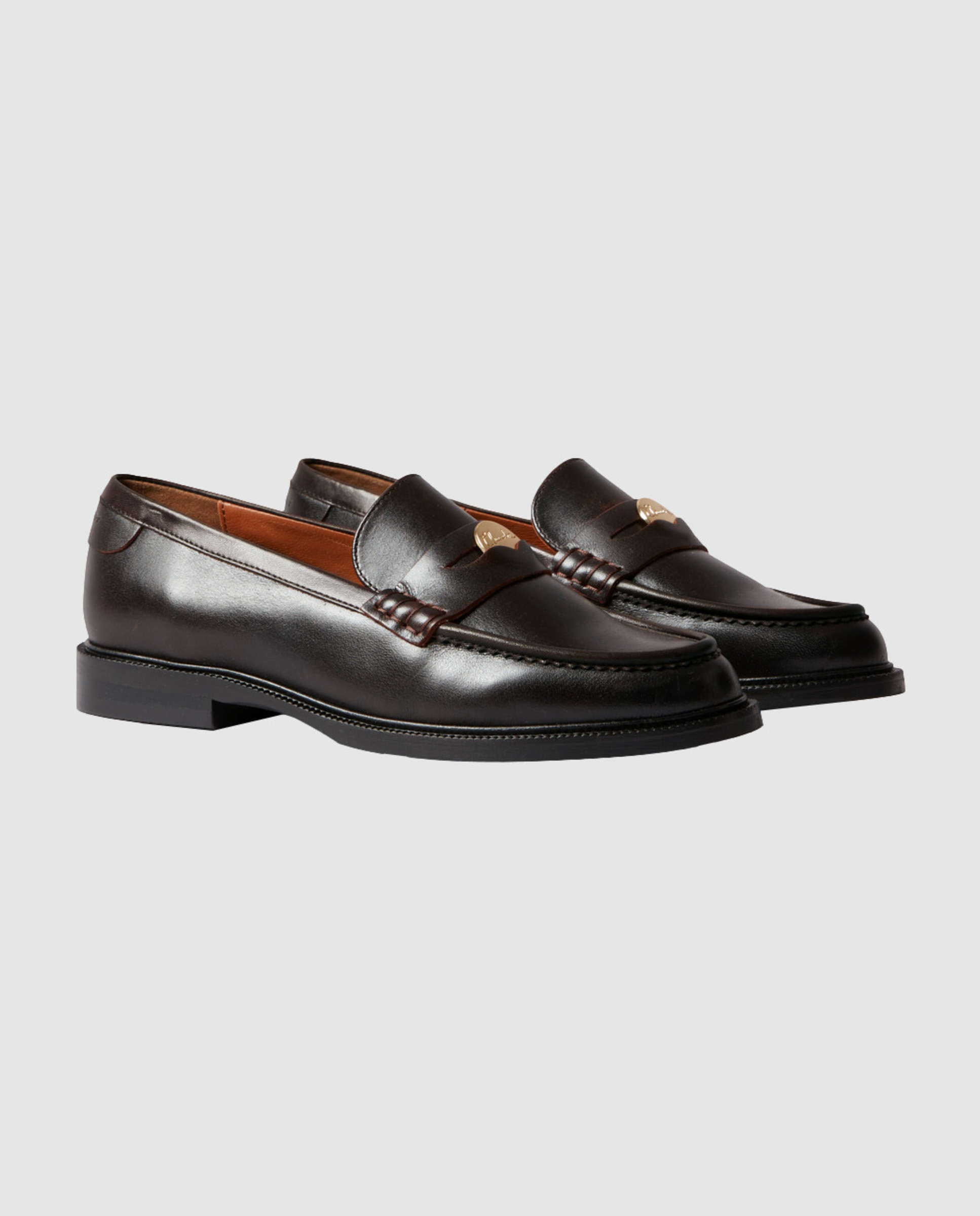 Mocasines de mujer de cuero color chocolate - Claudie Pierlot - Marrón oscuro Marrón oscuro-4