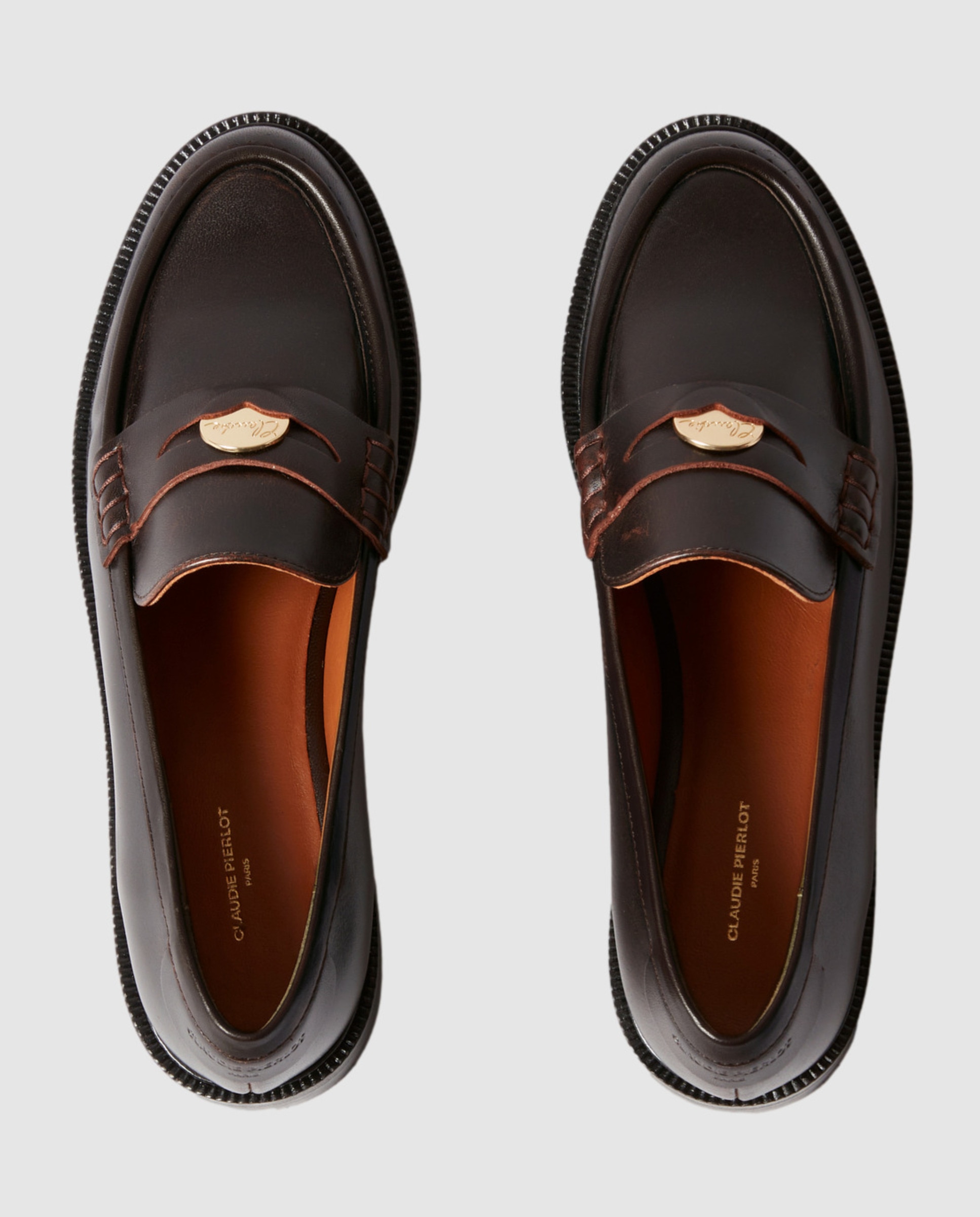 Mocasines de mujer de cuero color chocolate - Claudie Pierlot - Marrón oscuro Marrón oscuro-2