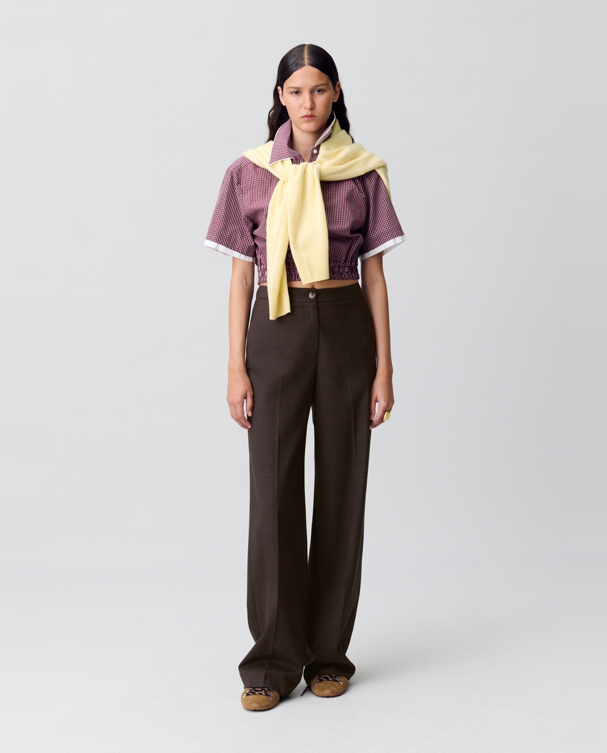 Claudie Pierlot - Pantalón de mujer recto de lana.