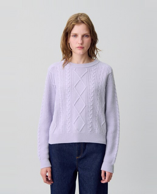 Imagen 0 de Jersey de mujer de punto jacquard oversized