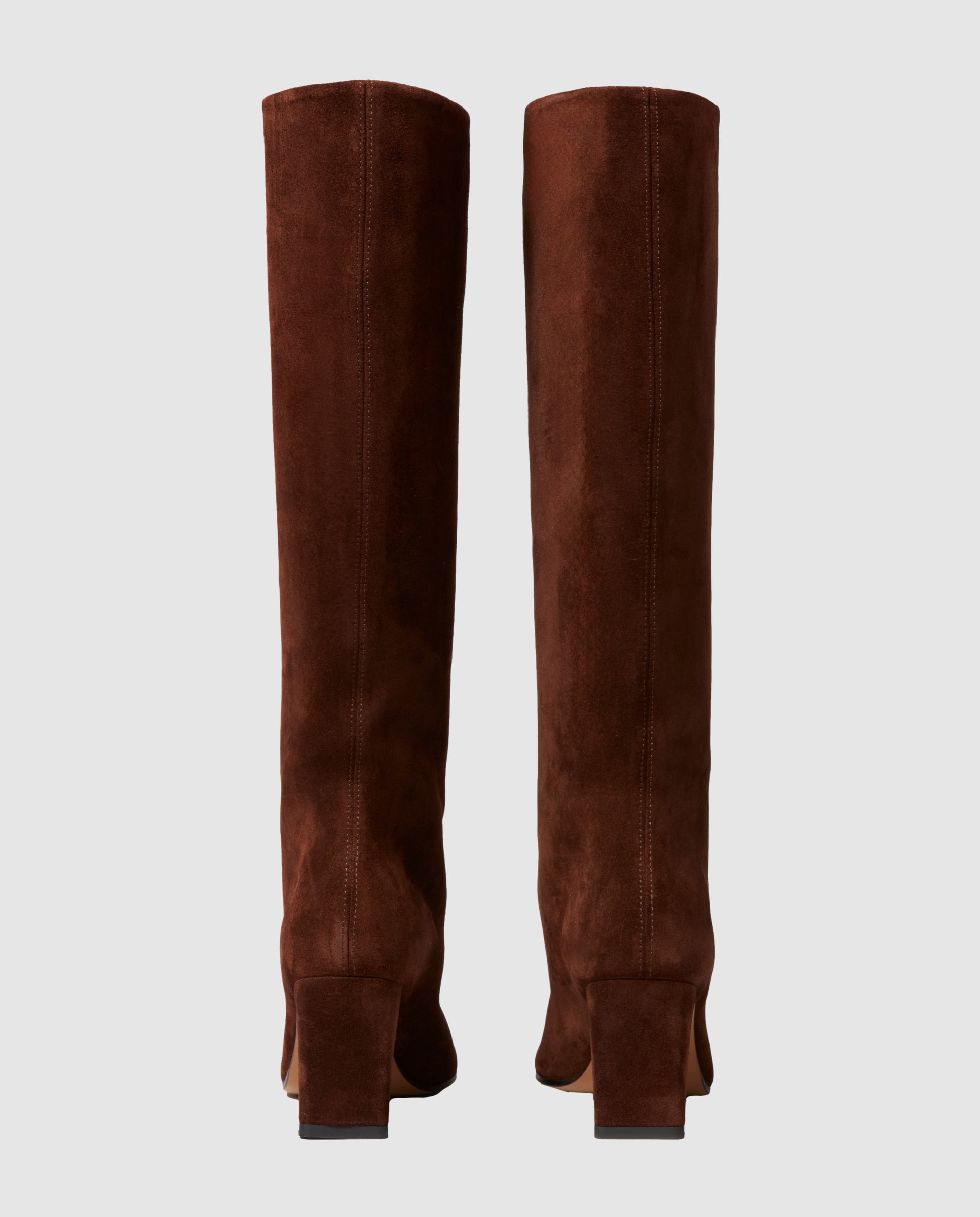 Botas de mujer de ante y tacón de 7 cm - Claudie Pierlot - Marrón oscuro Marrón oscuro-5