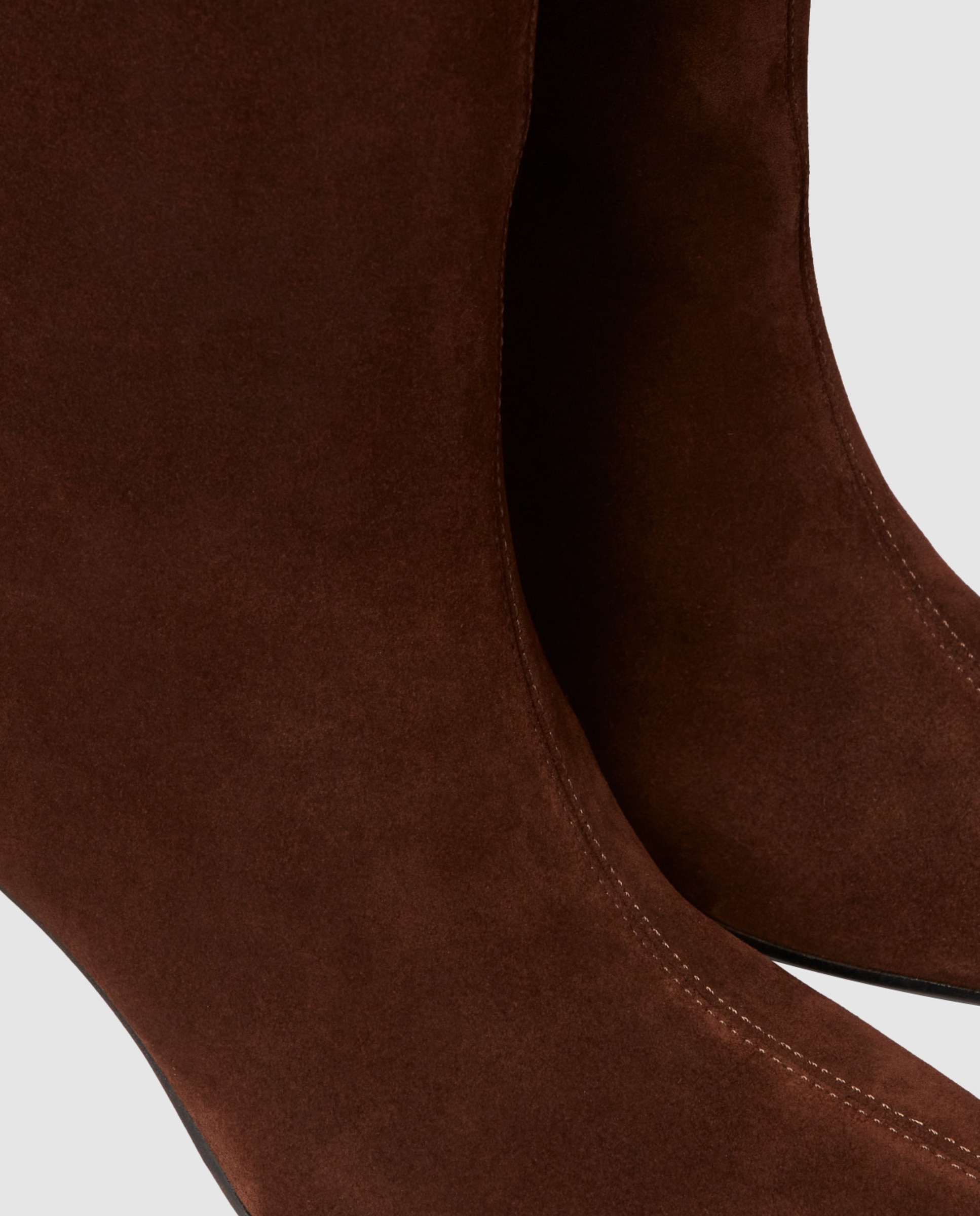 Botas de mujer de ante y tacón de 7 cm - Claudie Pierlot - Marrón oscuro Marrón oscuro-4