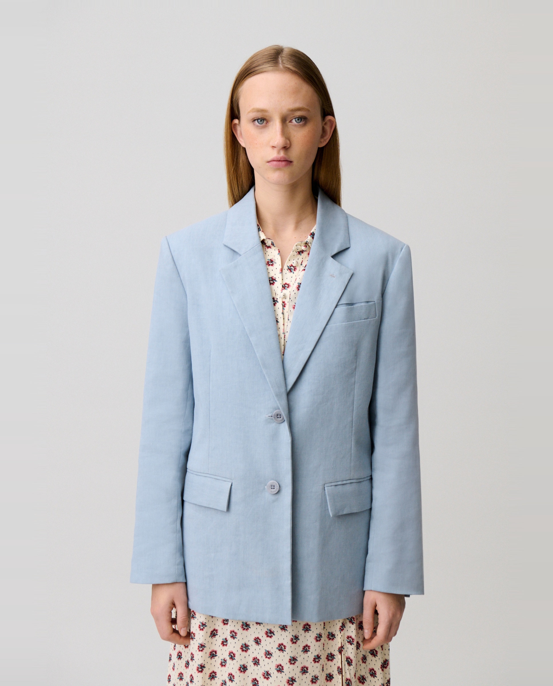 Claudie Pierlot - Blazer de mujer sastre corte recto con botones contraste.