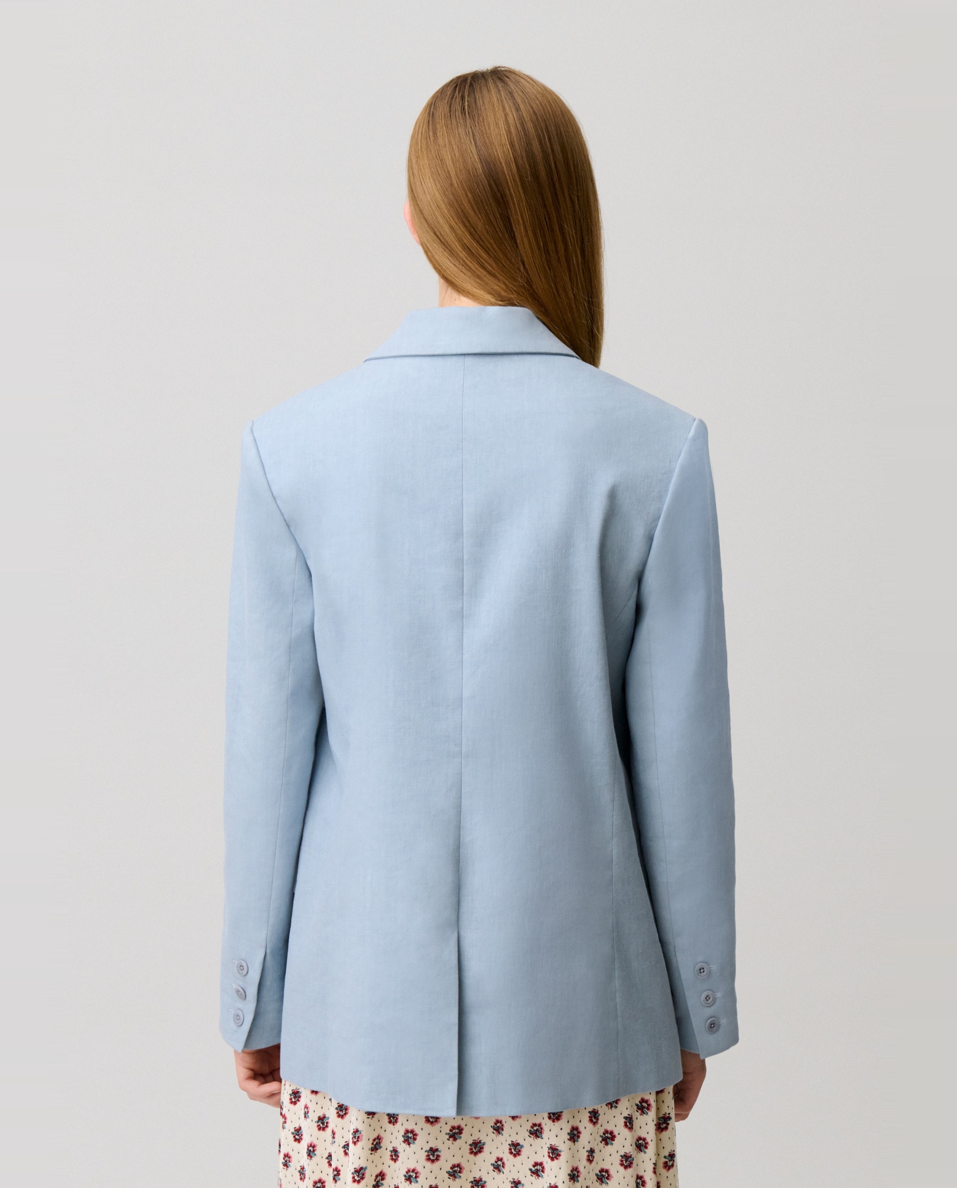 Blazer de mujer sastre corte recto con botones contraste - Claudie Pierlot - Azul Azul-2