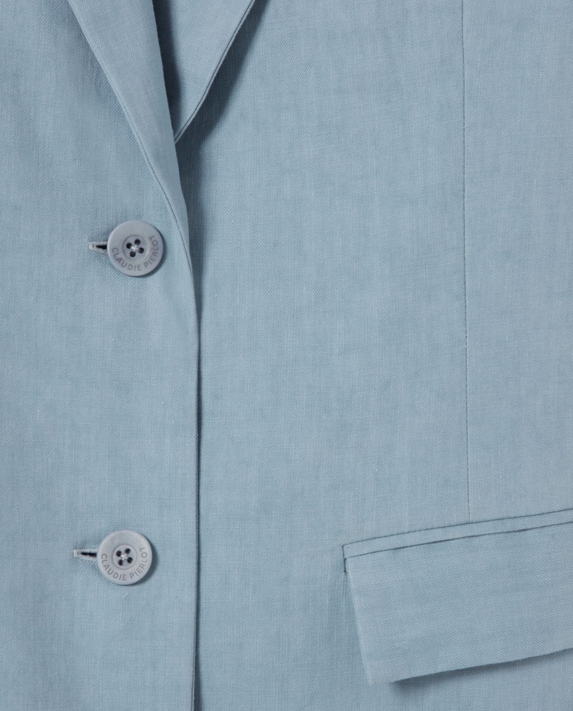 Blazer de mujer sastre corte recto con botones contraste - Claudie Pierlot - Azul Azul-6