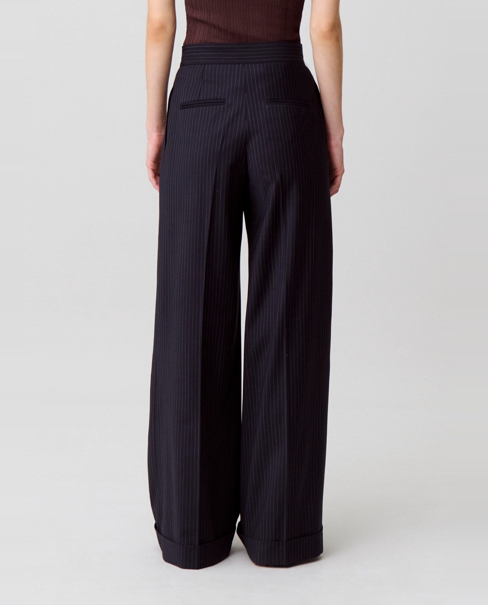 Pantalones rectos de mujer de traje de punto con corte recto - Claudie Pierlot - Negro Negro-3