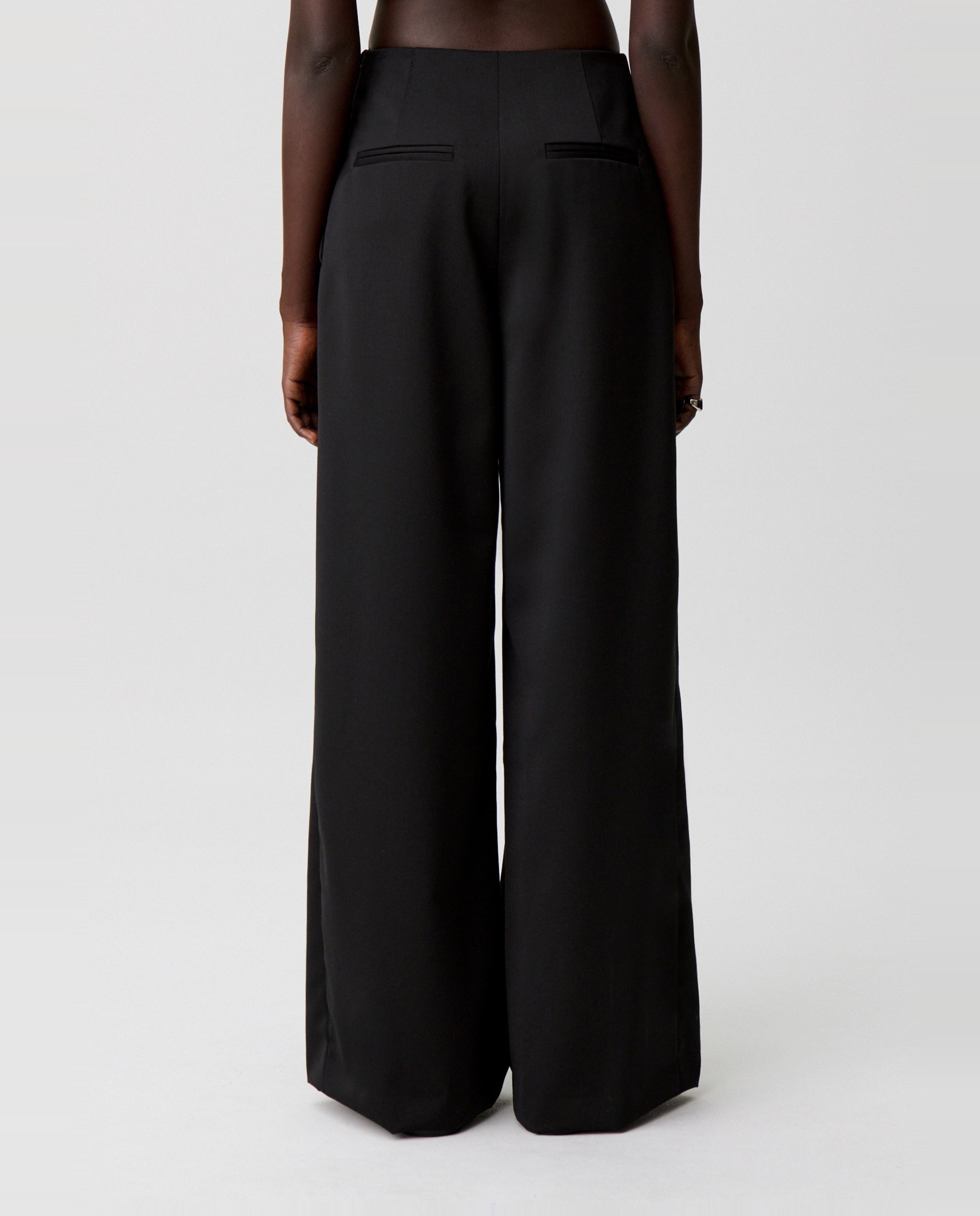 Pantalones anchos de mujer de sastre de mezcla de lana - Claudie Pierlot - Negro Negro-3
