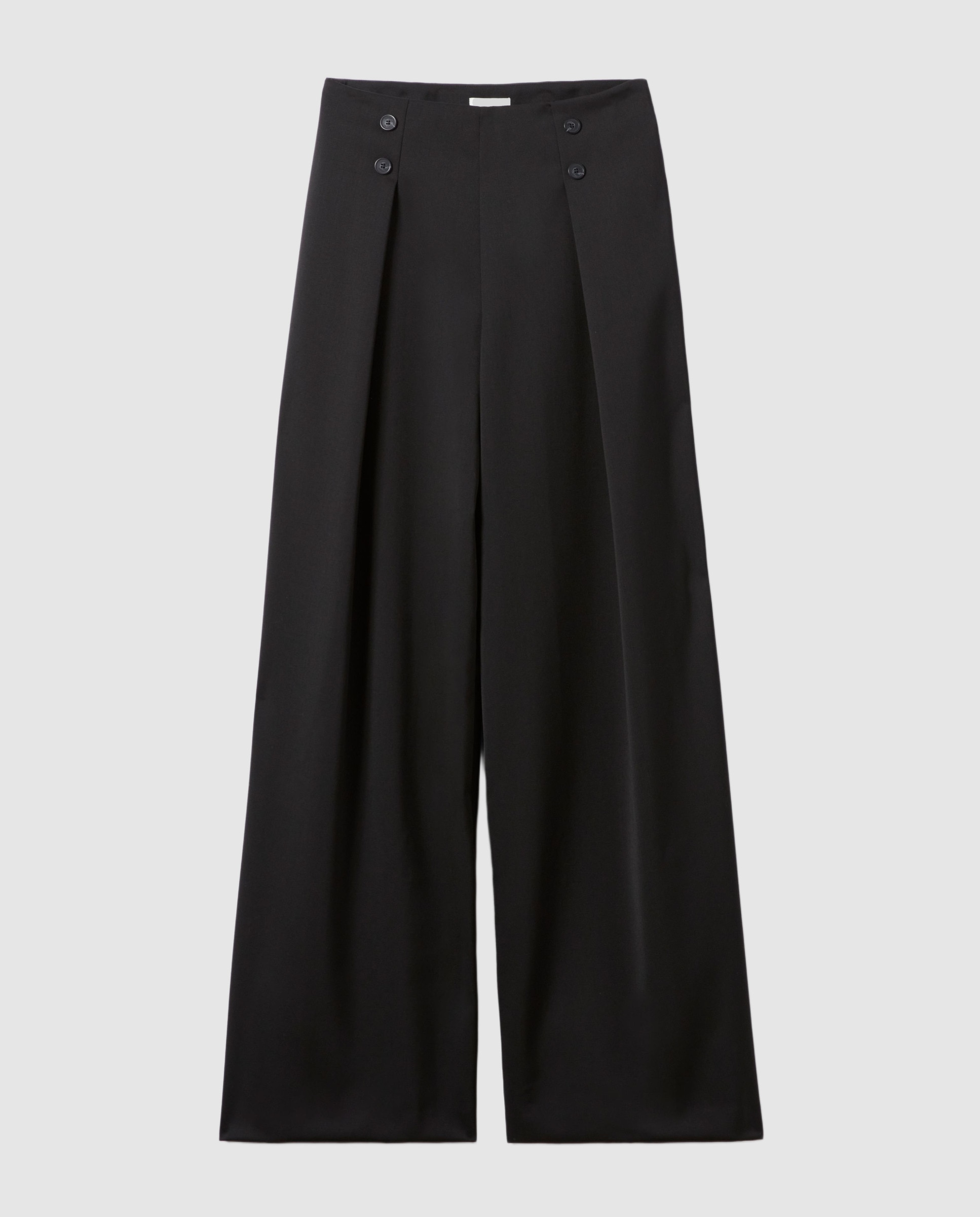 Pantalones anchos de mujer de sastre de mezcla de lana - Claudie Pierlot - Negro Negro-6