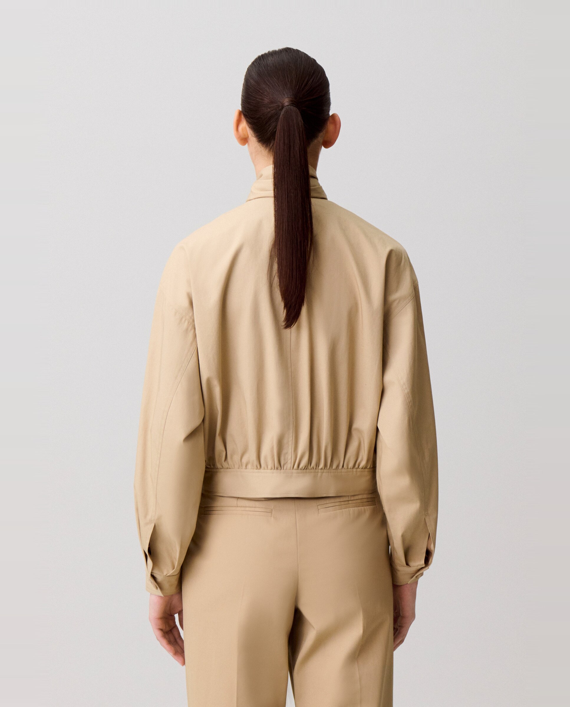 Gabardina de mujer corta con algodón y cuello desmontable - Claudie Pierlot - Beige Beige-2
