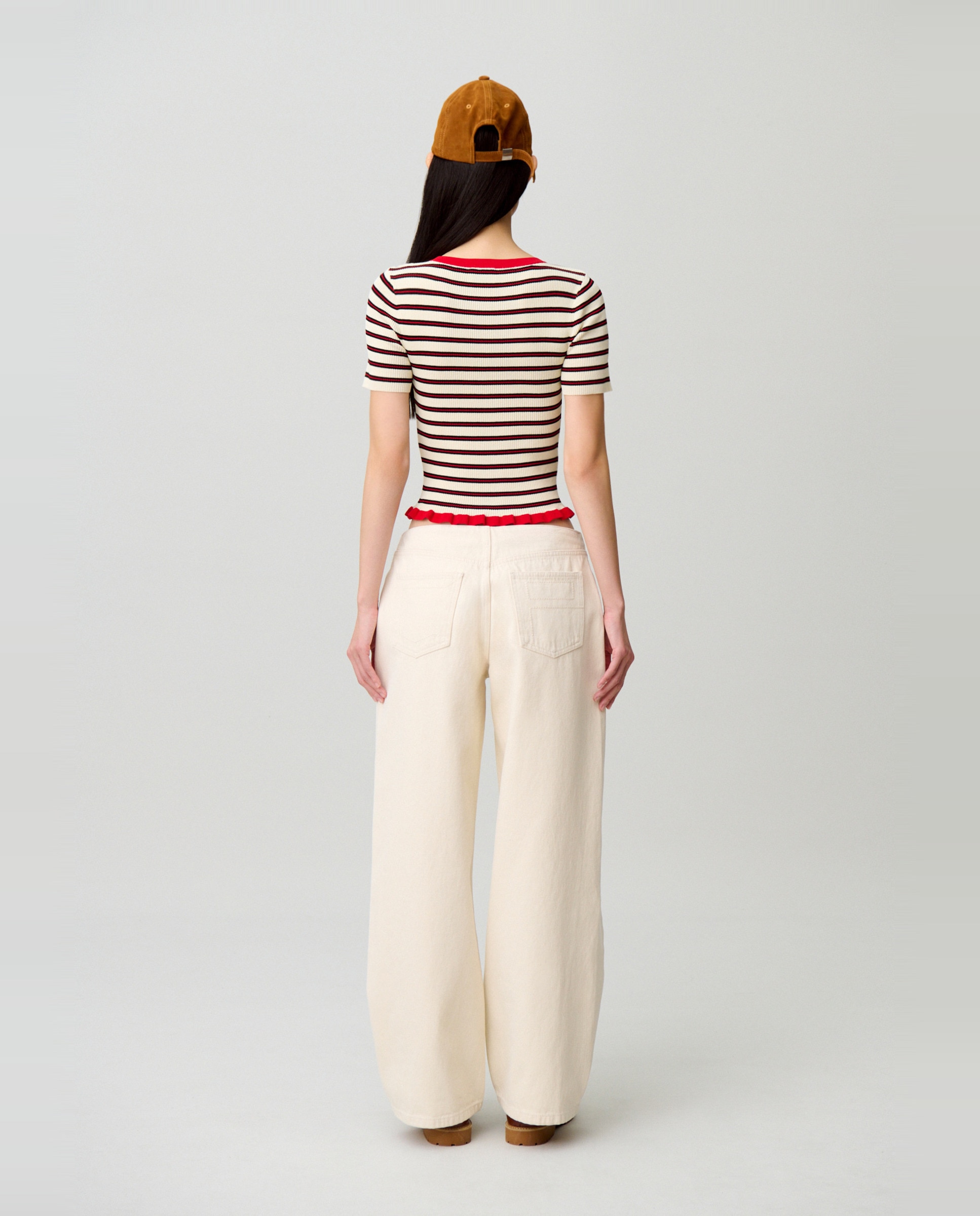 Vaquero de mujer relajado pernera ancha algodón - Claudie Pierlot - Crudo Crudo-3