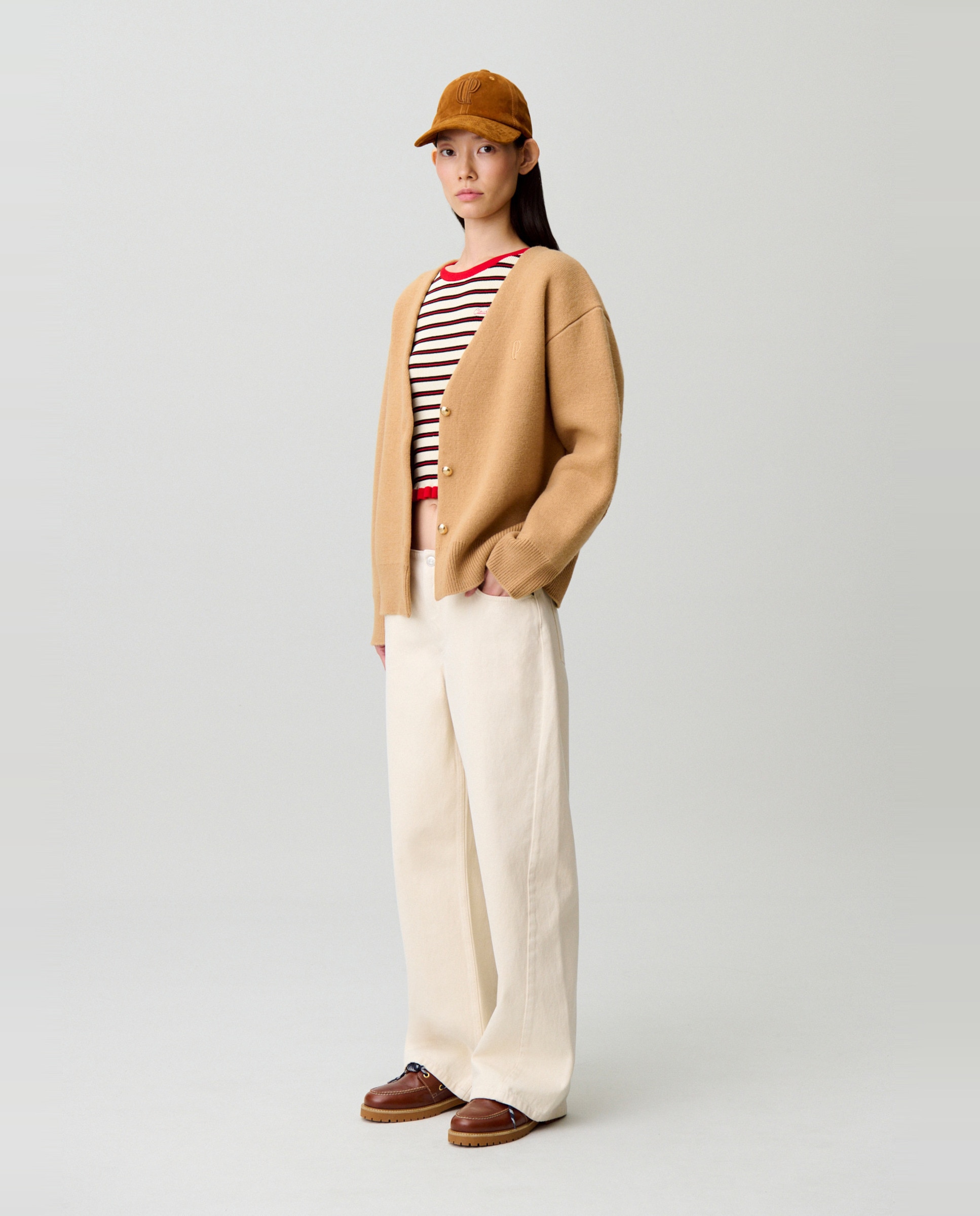 Vaquero de mujer relajado pernera ancha algodón - Claudie Pierlot - Crudo Crudo-4