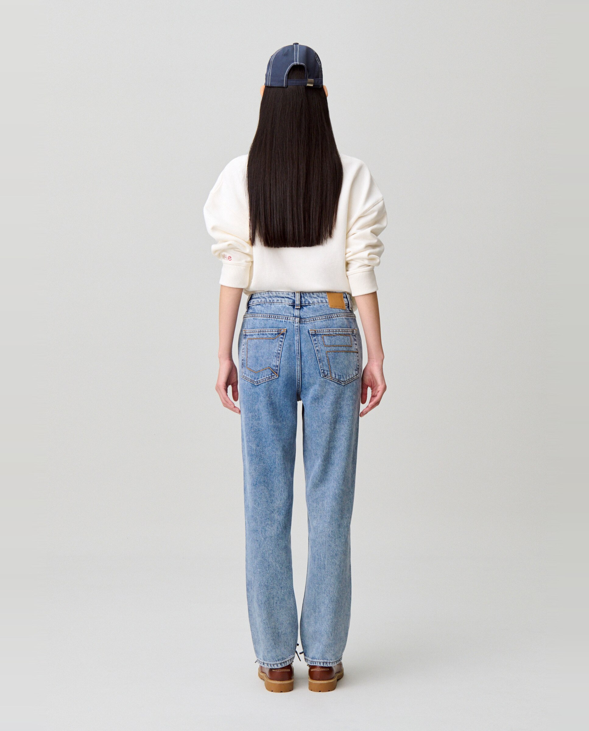 Vaquero pitillo de mujer desgastado largo 7/8 - Claudie Pierlot - Azul Azul-3