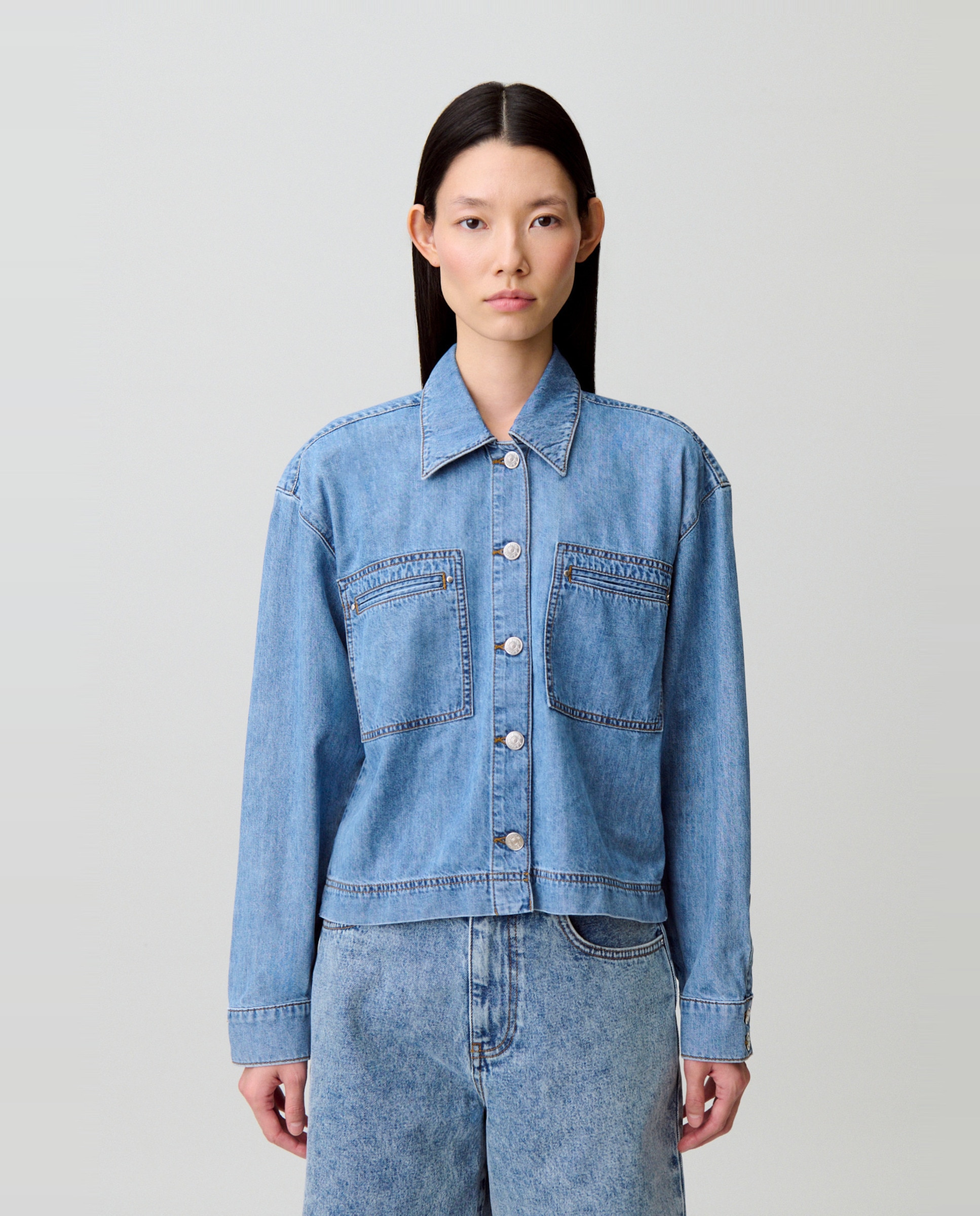 Claudie Pierlot - Camisa de mujer vaquera oversize.