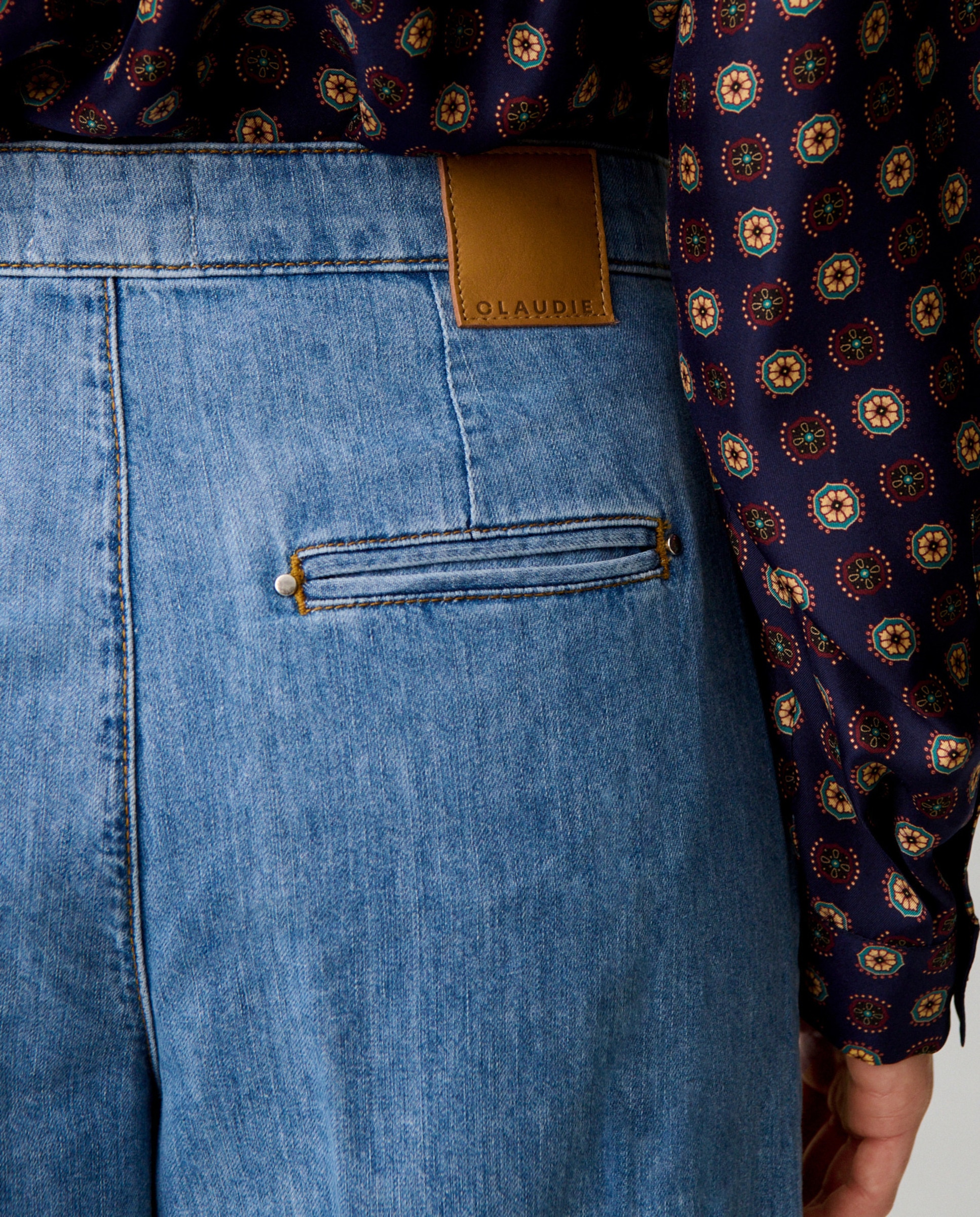 Vaqueros anchos de mujer marineros talle normal - Claudie Pierlot - Azul Azul-5