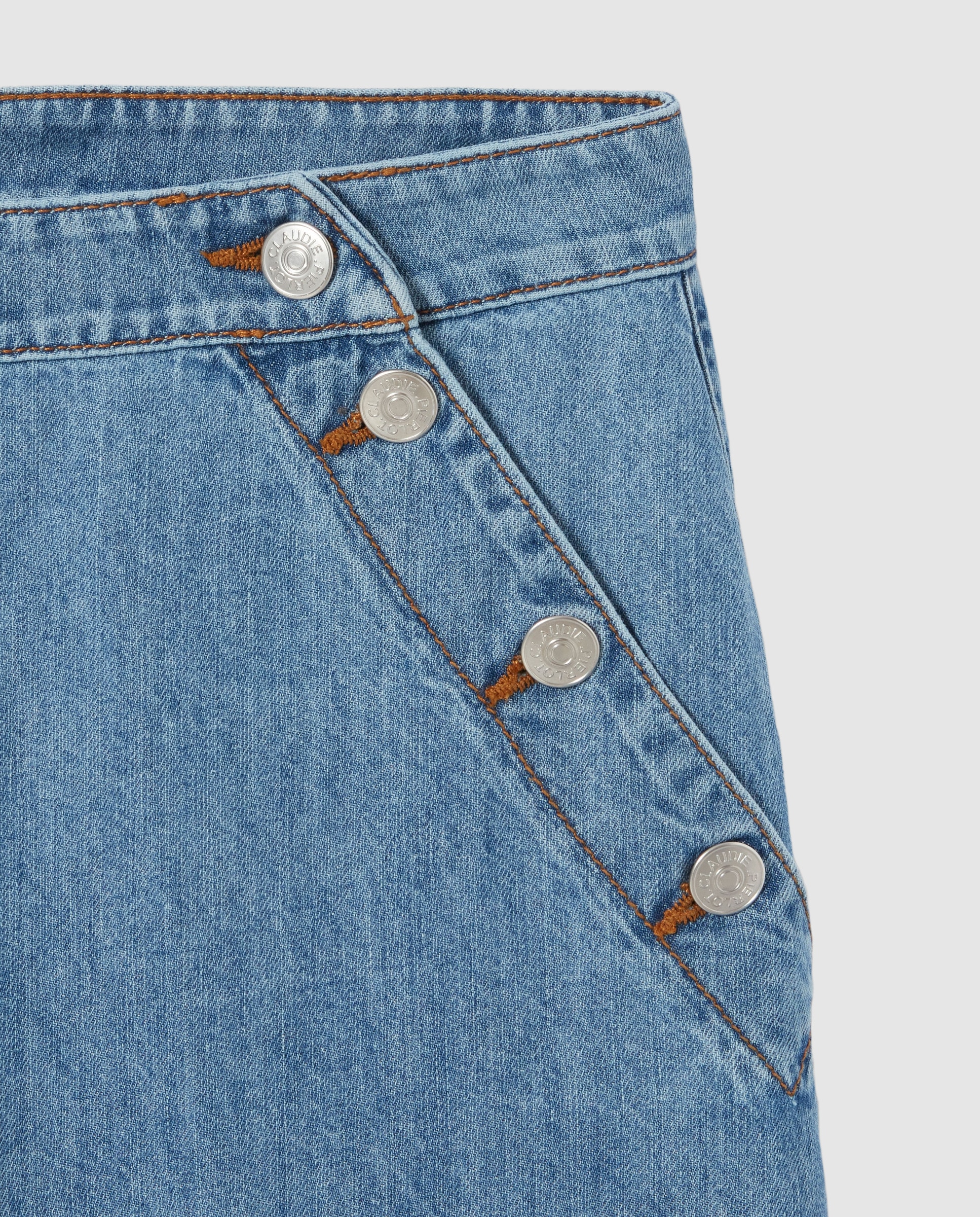 Vaqueros anchos de mujer marineros talle normal - Claudie Pierlot - Azul Azul-6