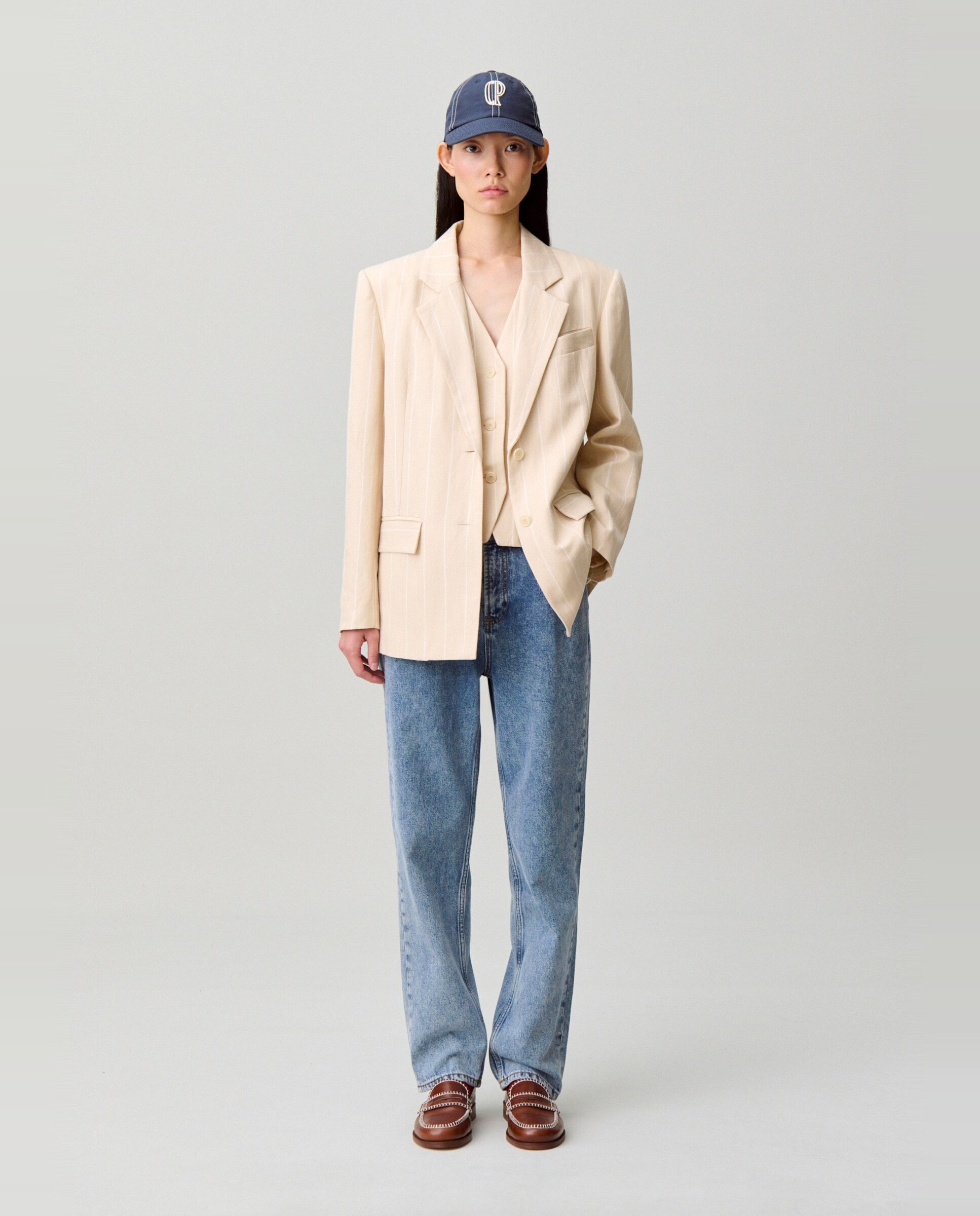 Blazer de mujer entallado con solapas - Claudie Pierlot - Natural Natural-4