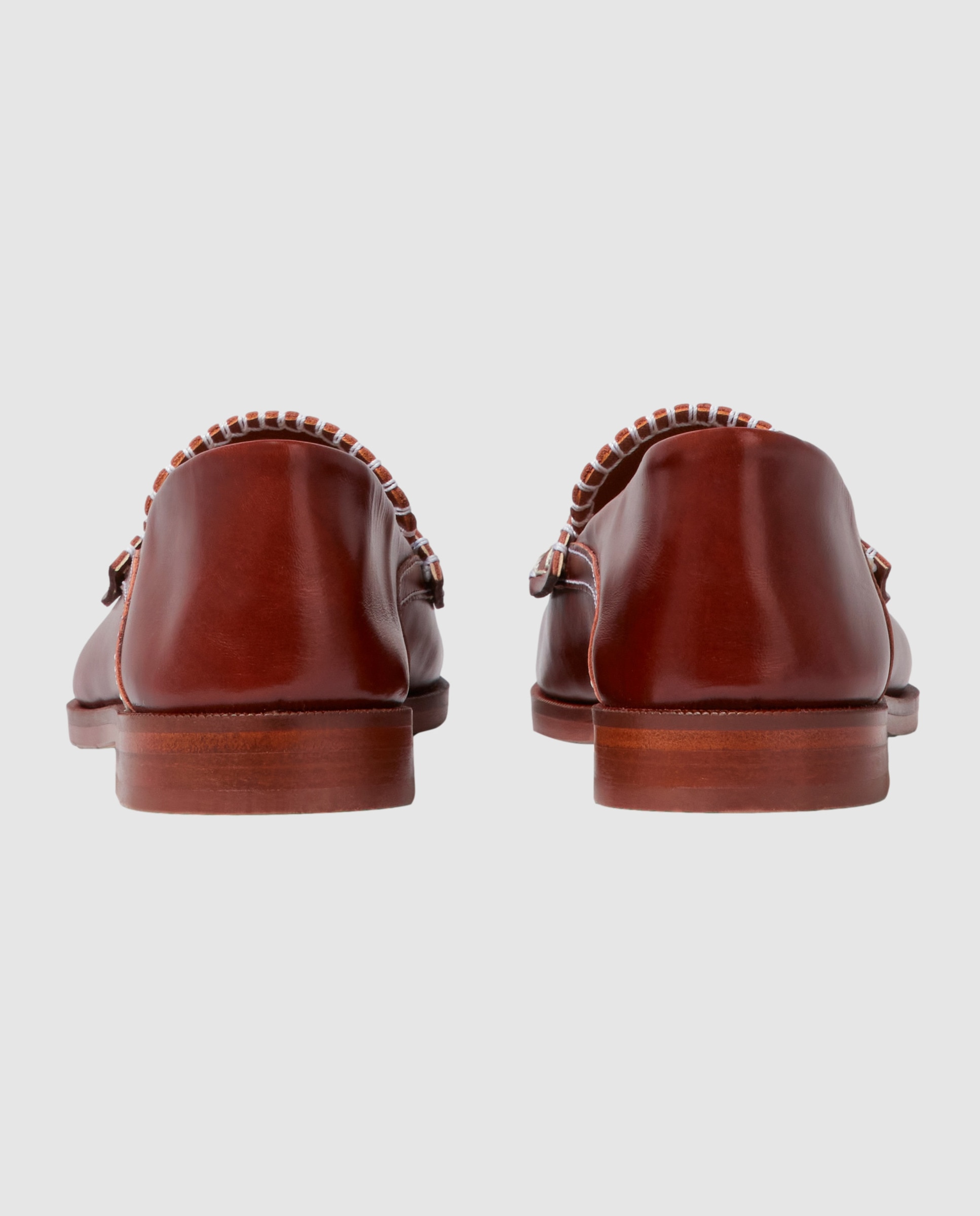Mocasines planos de mujer de piel lisa con pespuntes en contraste - Claudie Pierlot - Caoba Caoba-2