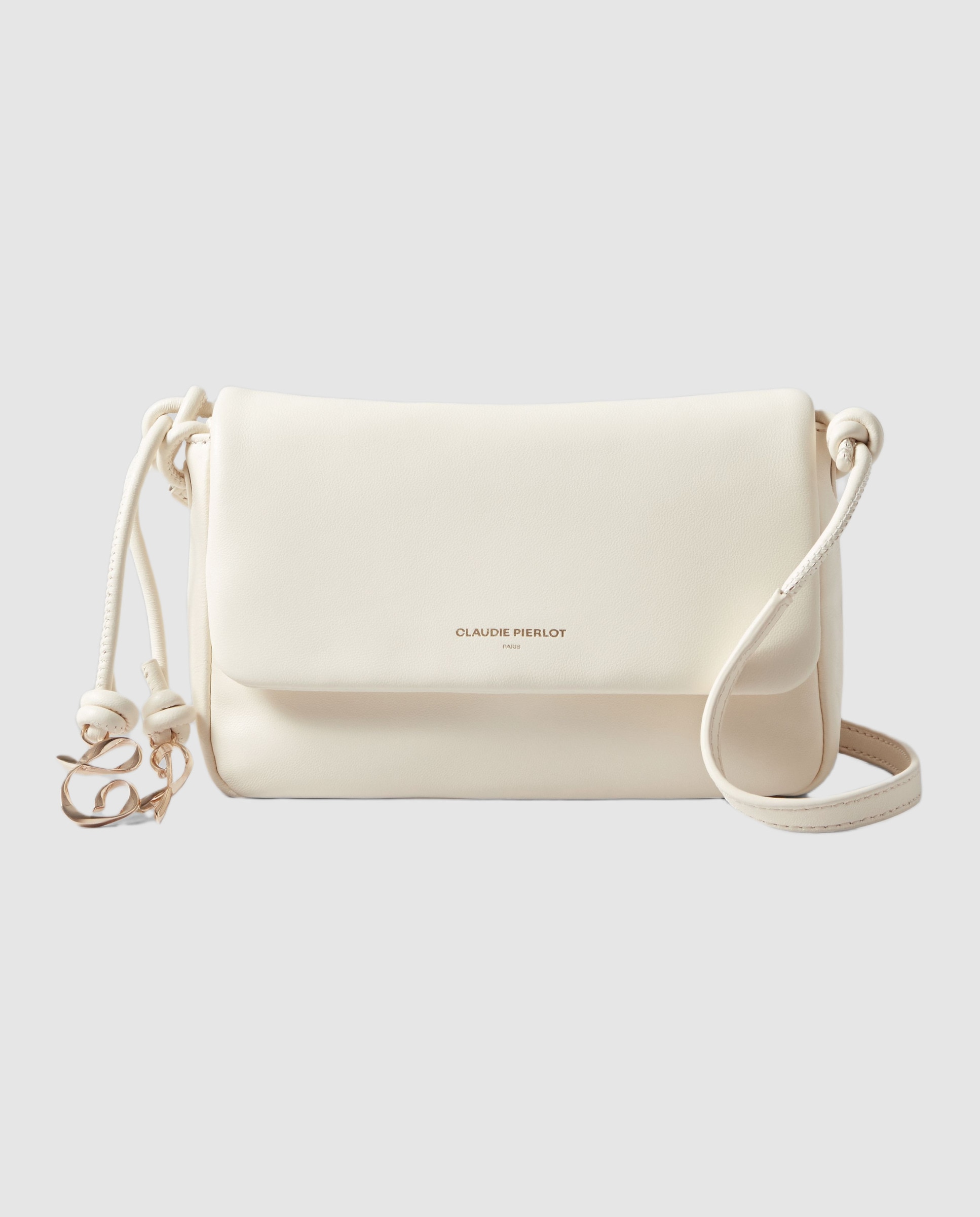 Bandolera de mujer city con solapa y cierre magnético - Claudie Pierlot - Blanco Blanco-1