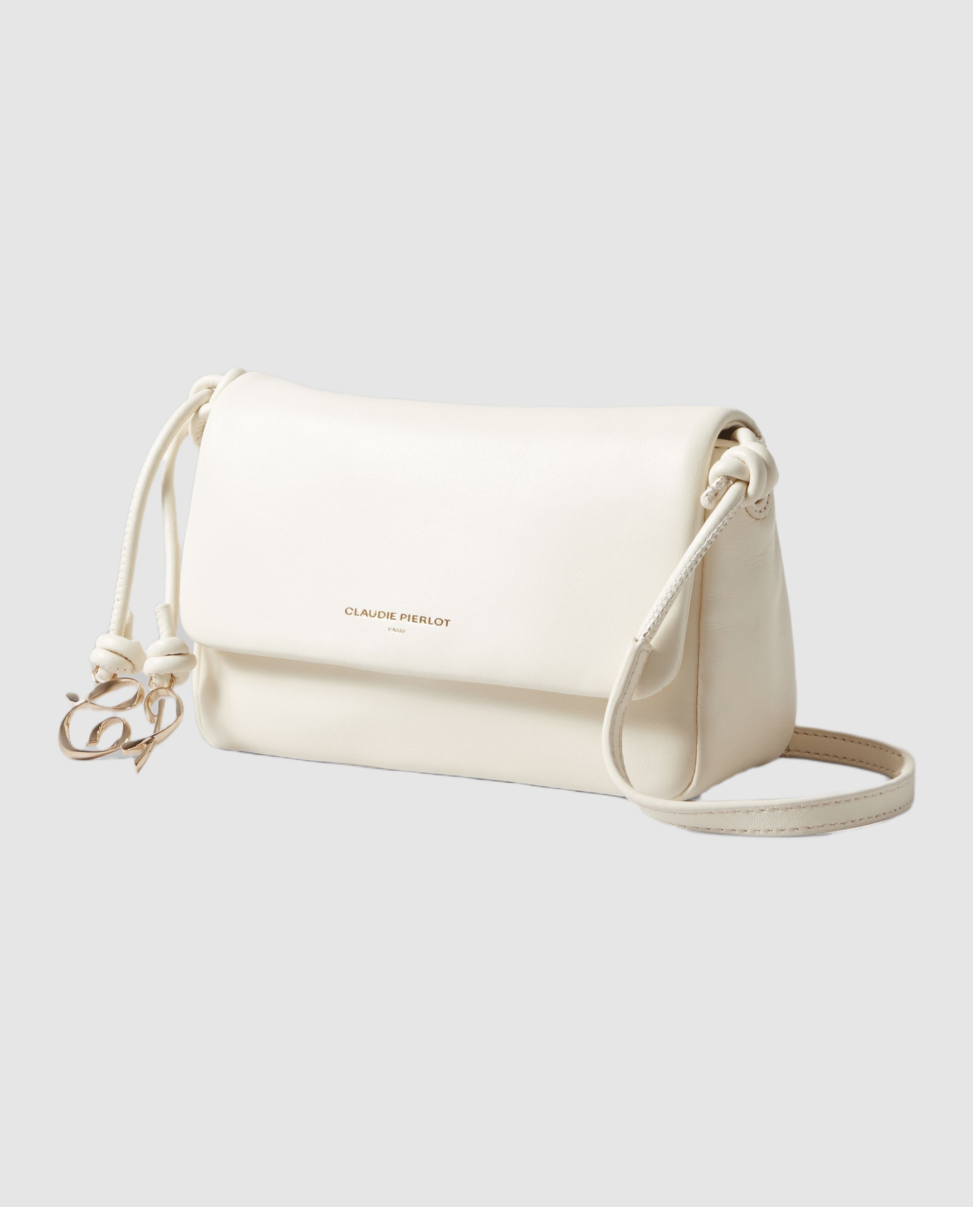 Bandolera de mujer city con solapa y cierre magnético - Claudie Pierlot - Blanco Blanco-4